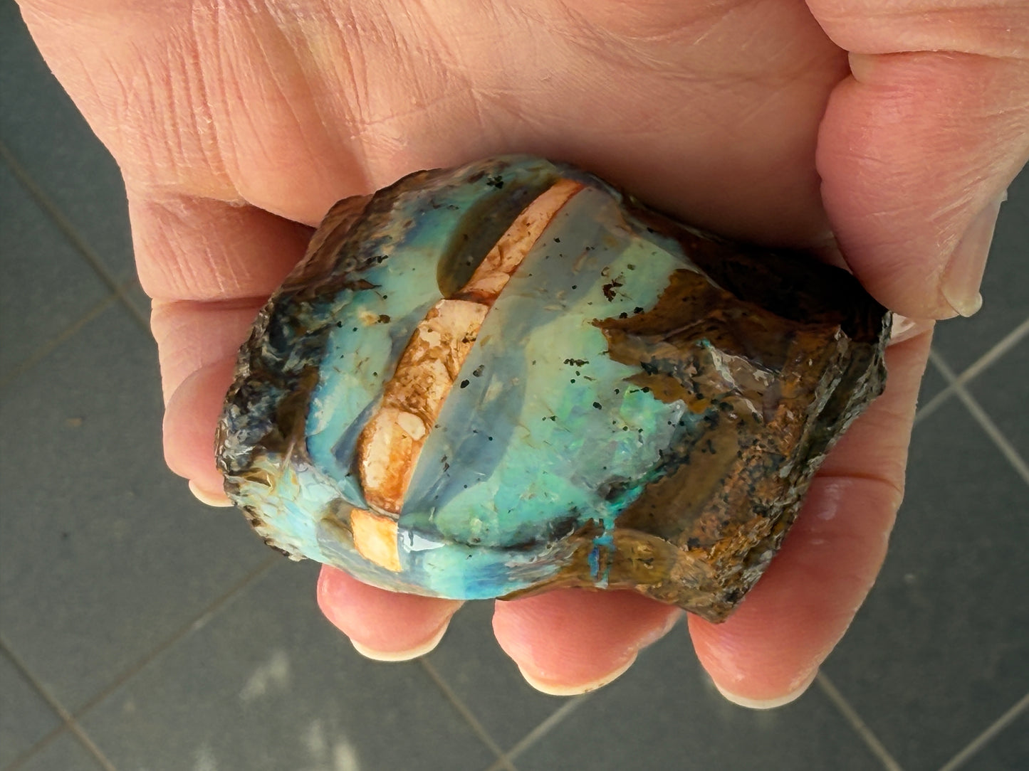 Gemstone Prize. Rough Boulder Opal Rock. 231 Grams
