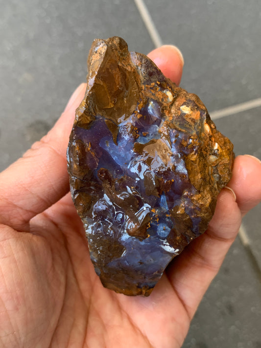 Dusky Blue. Rough Boulder Opal Rock. 184 Grams