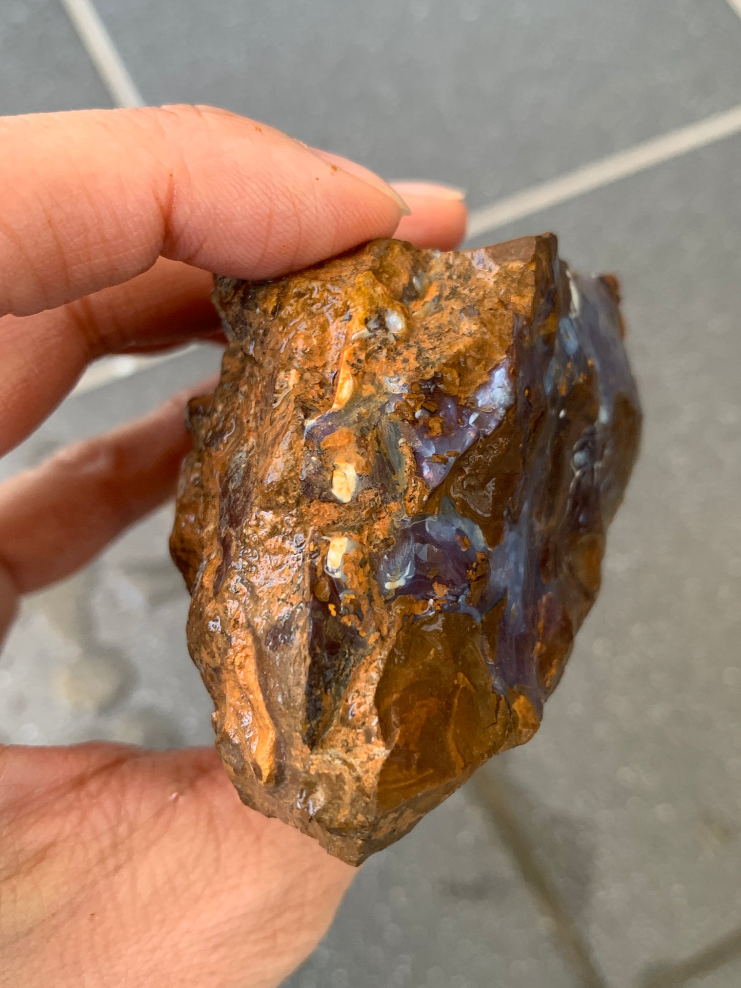 Dusky Blue. Rough Boulder Opal Rock. 184 Grams
