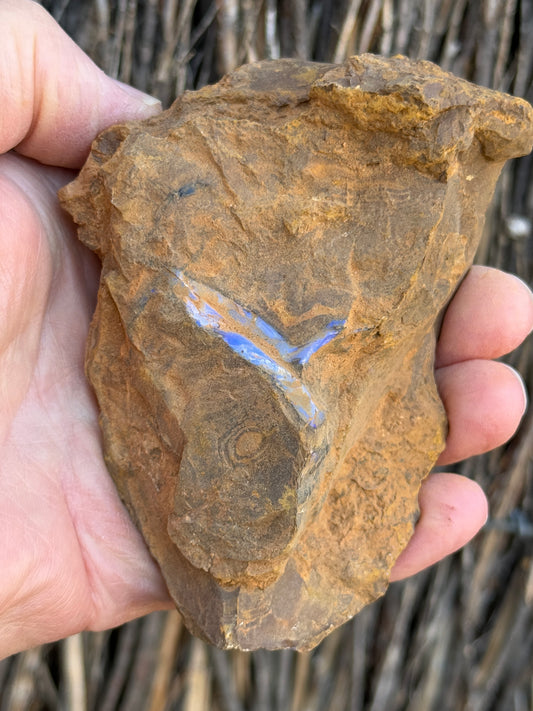 Double Seams. Rough Boulder Opal Rock. 526 Grams