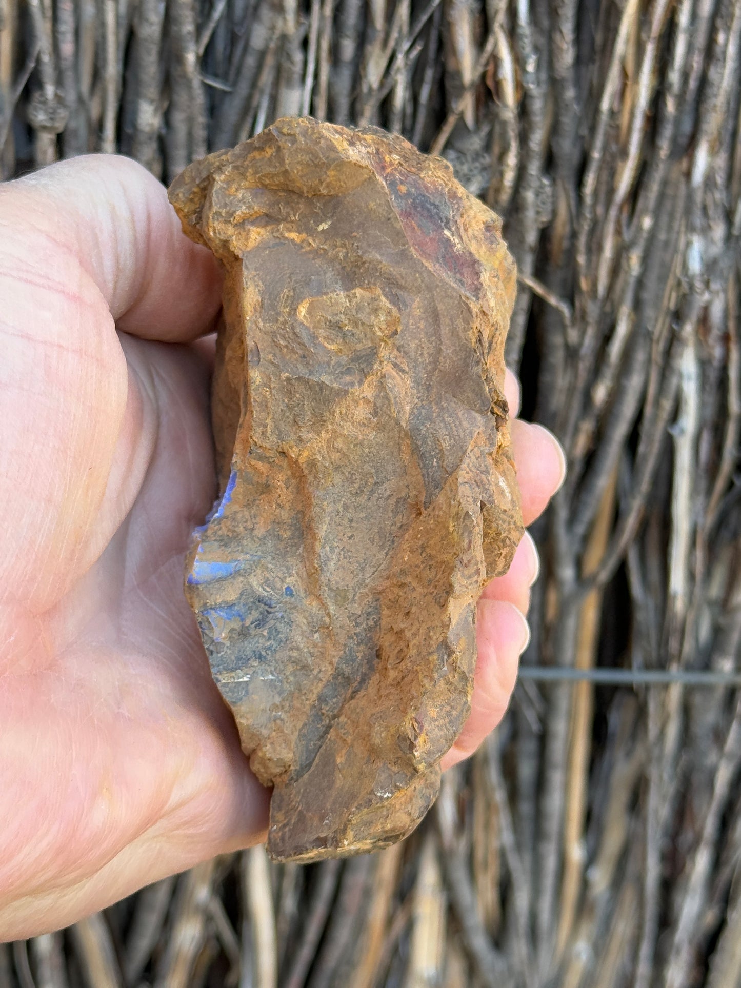 Double Seams. Rough Boulder Opal Rock. 526 Grams