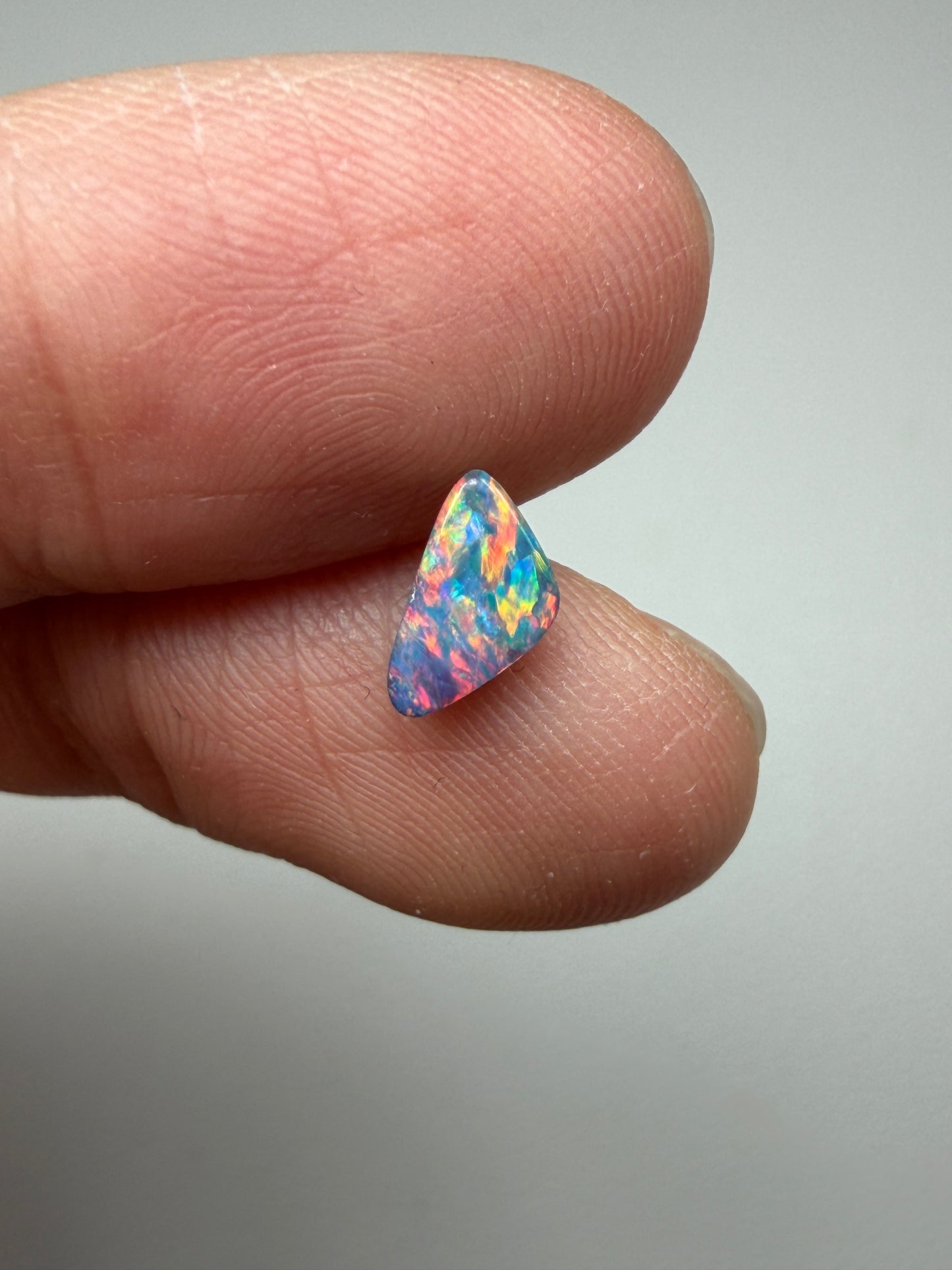 Red Cirrus. Lightning Ridge Doublet Black Opal. 0.50 Ct