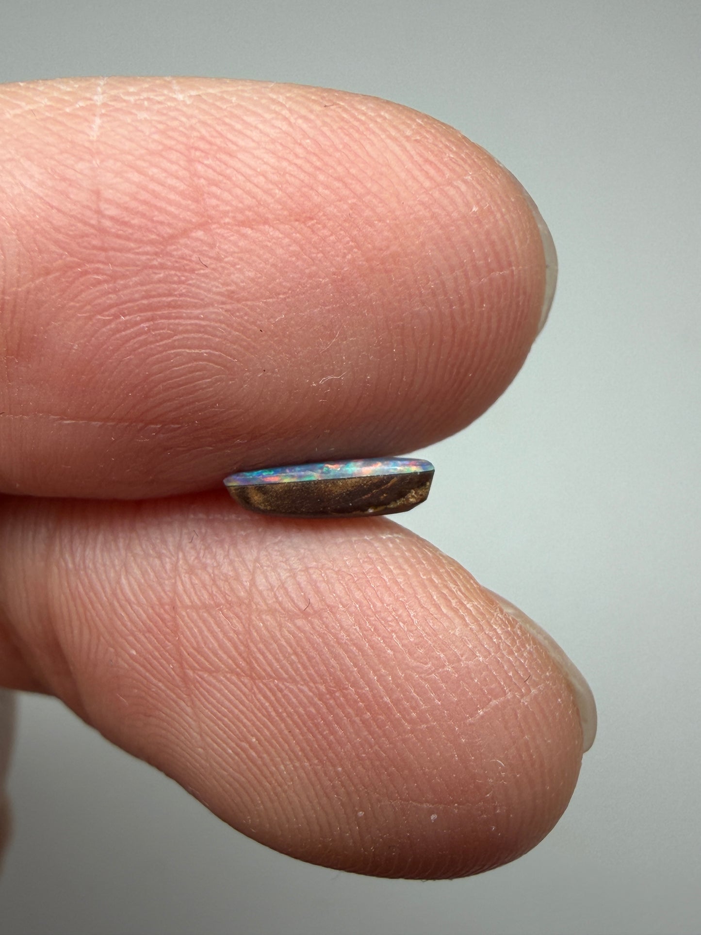 Red Cirrus. Lightning Ridge Doublet Black Opal. 0.50 Ct