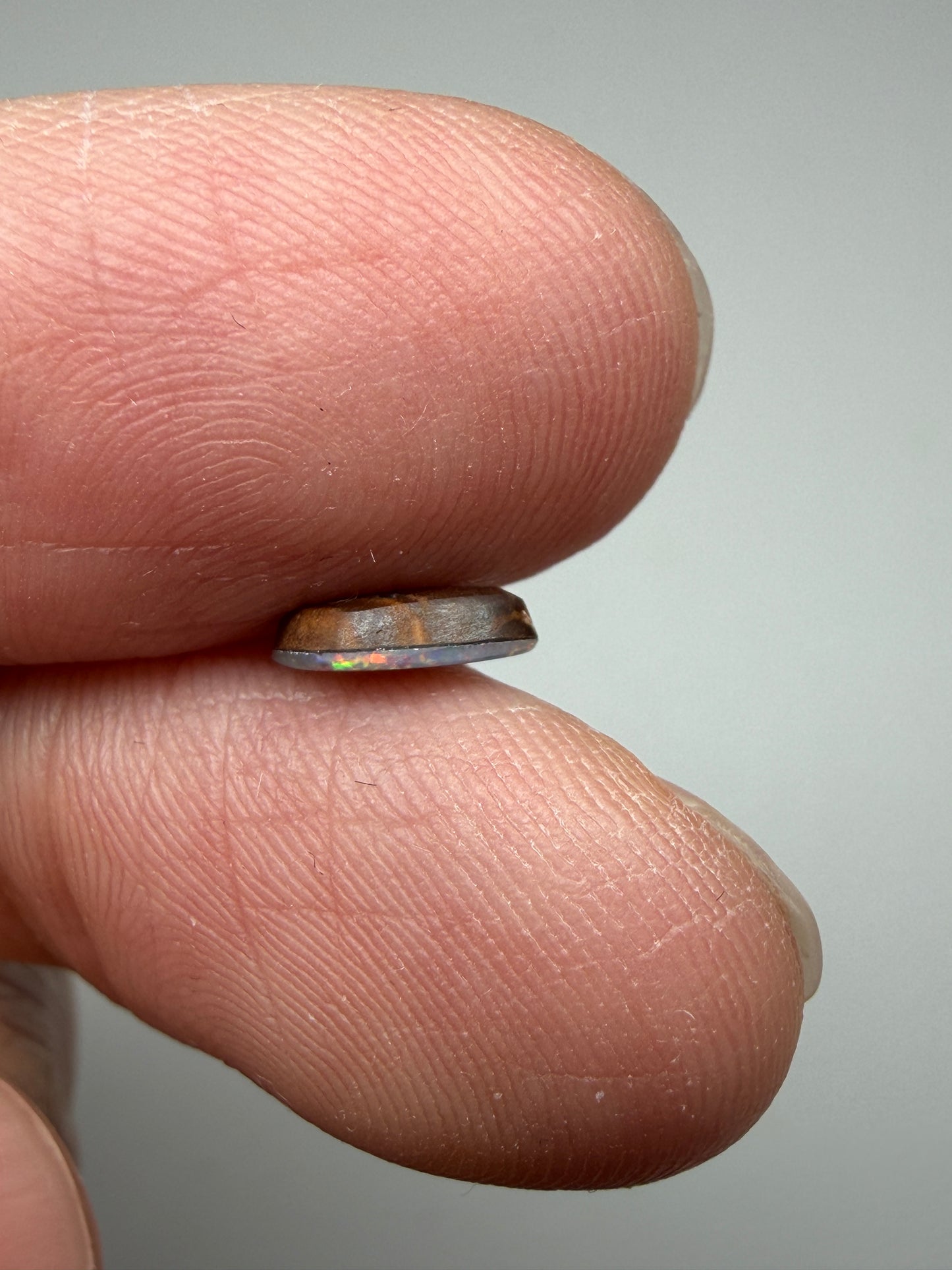 Red Cirrus. Lightning Ridge Doublet Black Opal. 0.50 Ct