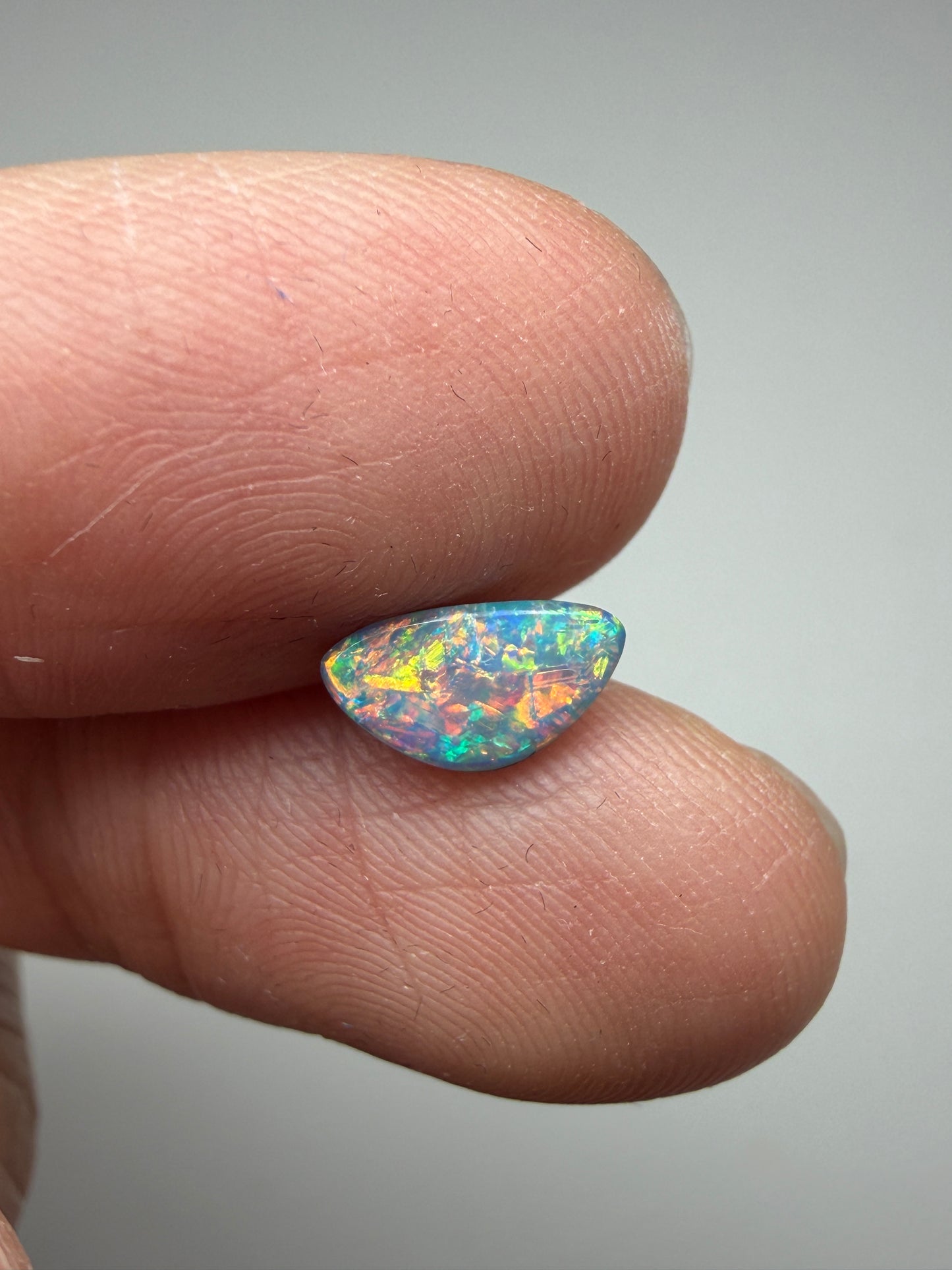 Multi Lines. Lightning Ridge Doublet Opal. 0.65 Ct