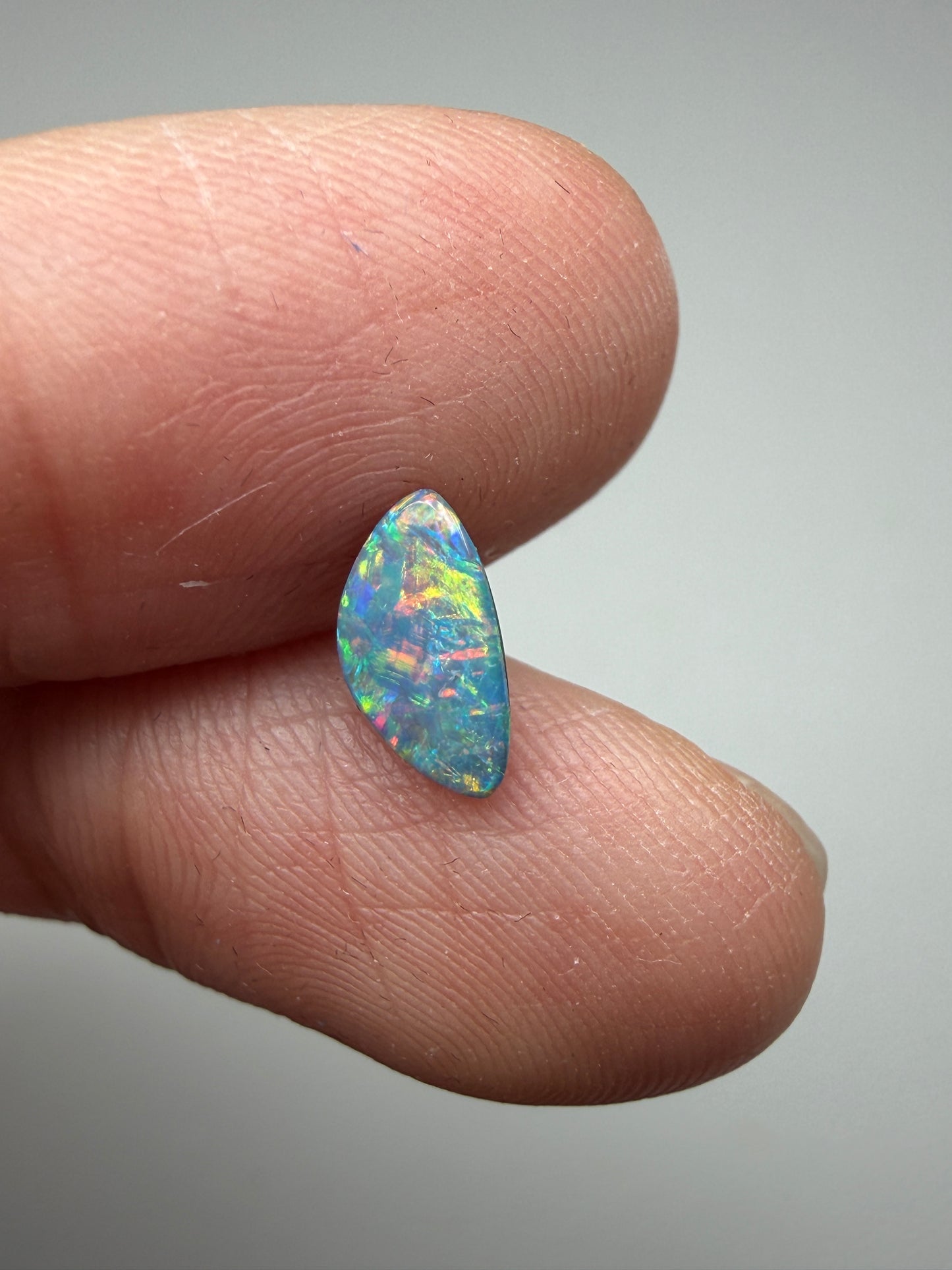 Multi Lines. Lightning Ridge Doublet Opal. 0.65 Ct