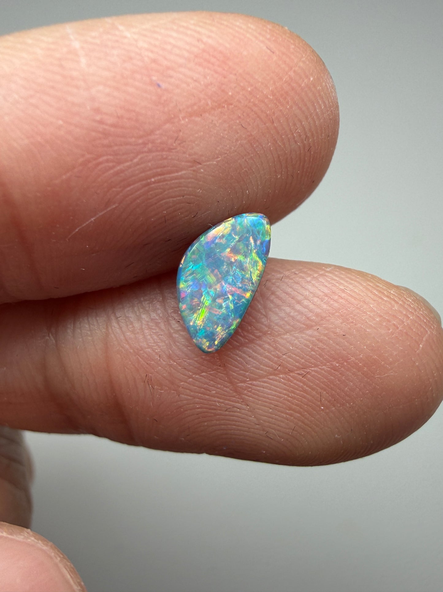 Multi Lines. Lightning Ridge Doublet Opal. 0.65 Ct
