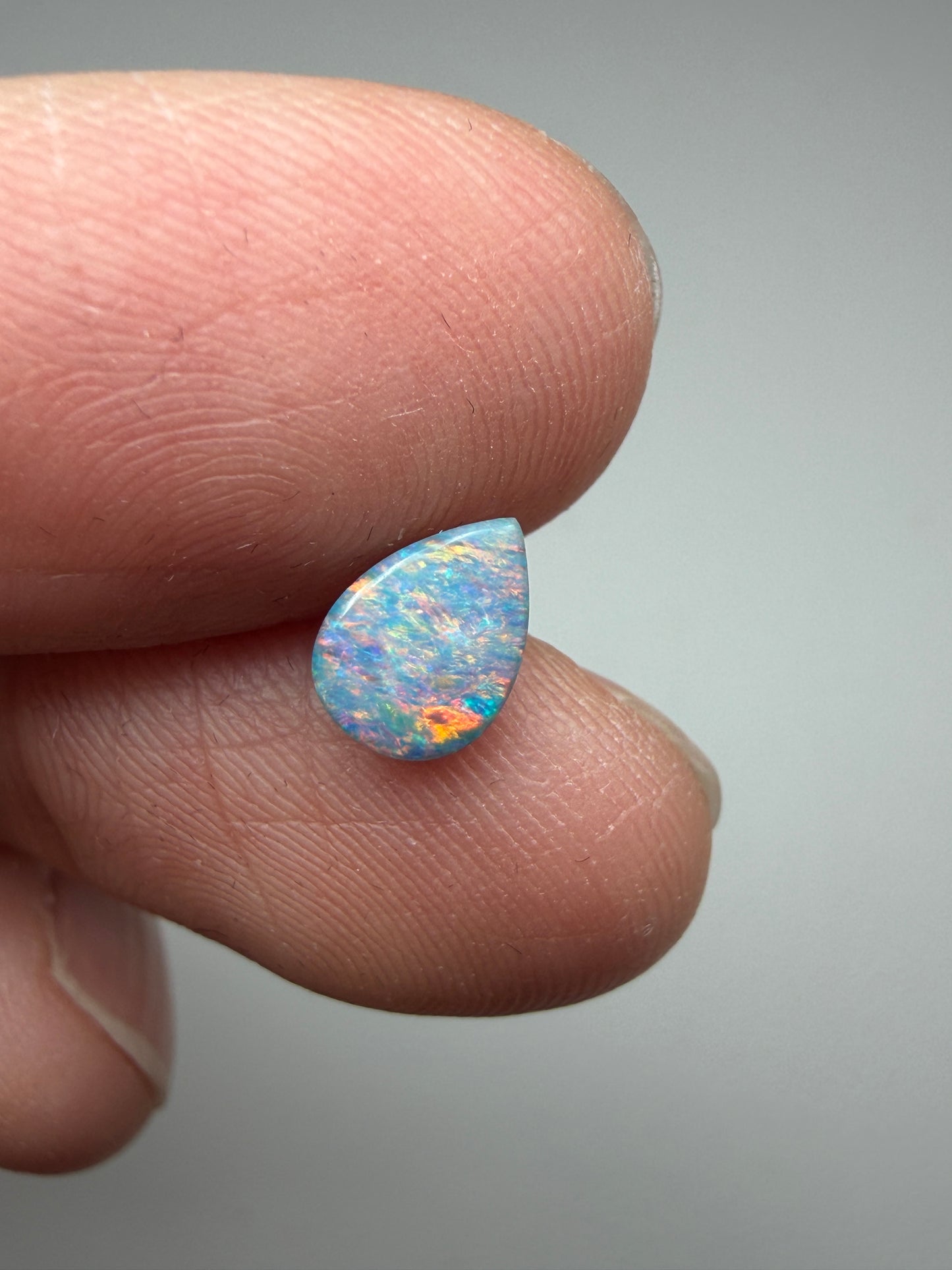 Drip Drop. Lightning Ridge Doublet Opal. 0.55 Ct