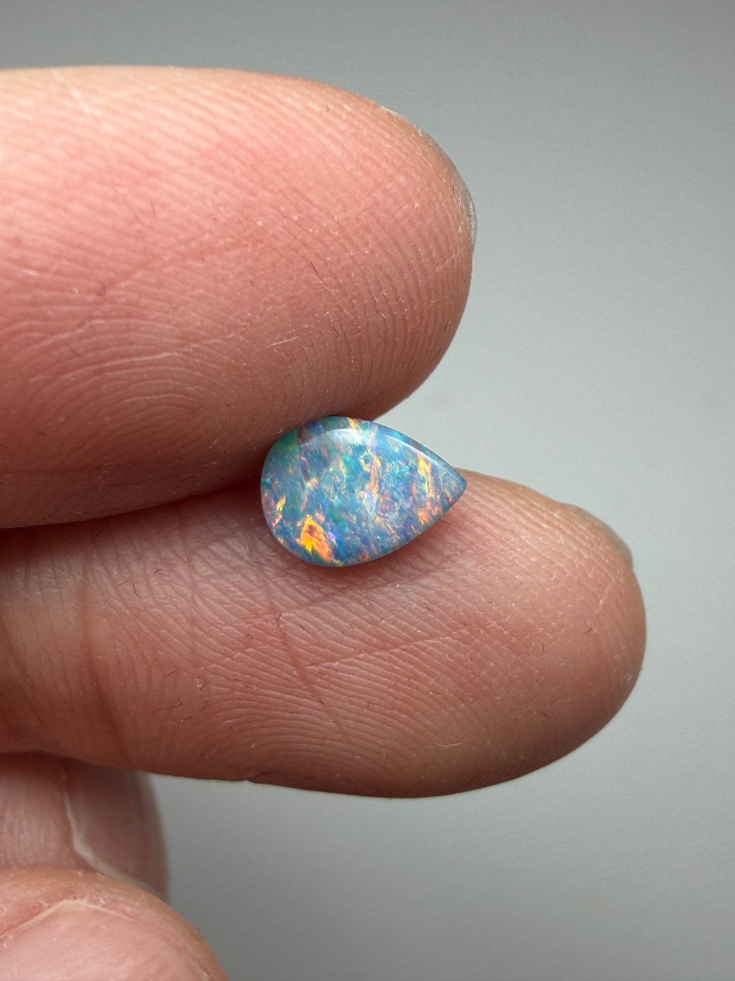 Drip Drop. Lightning Ridge Doublet Opal. 0.55 Ct