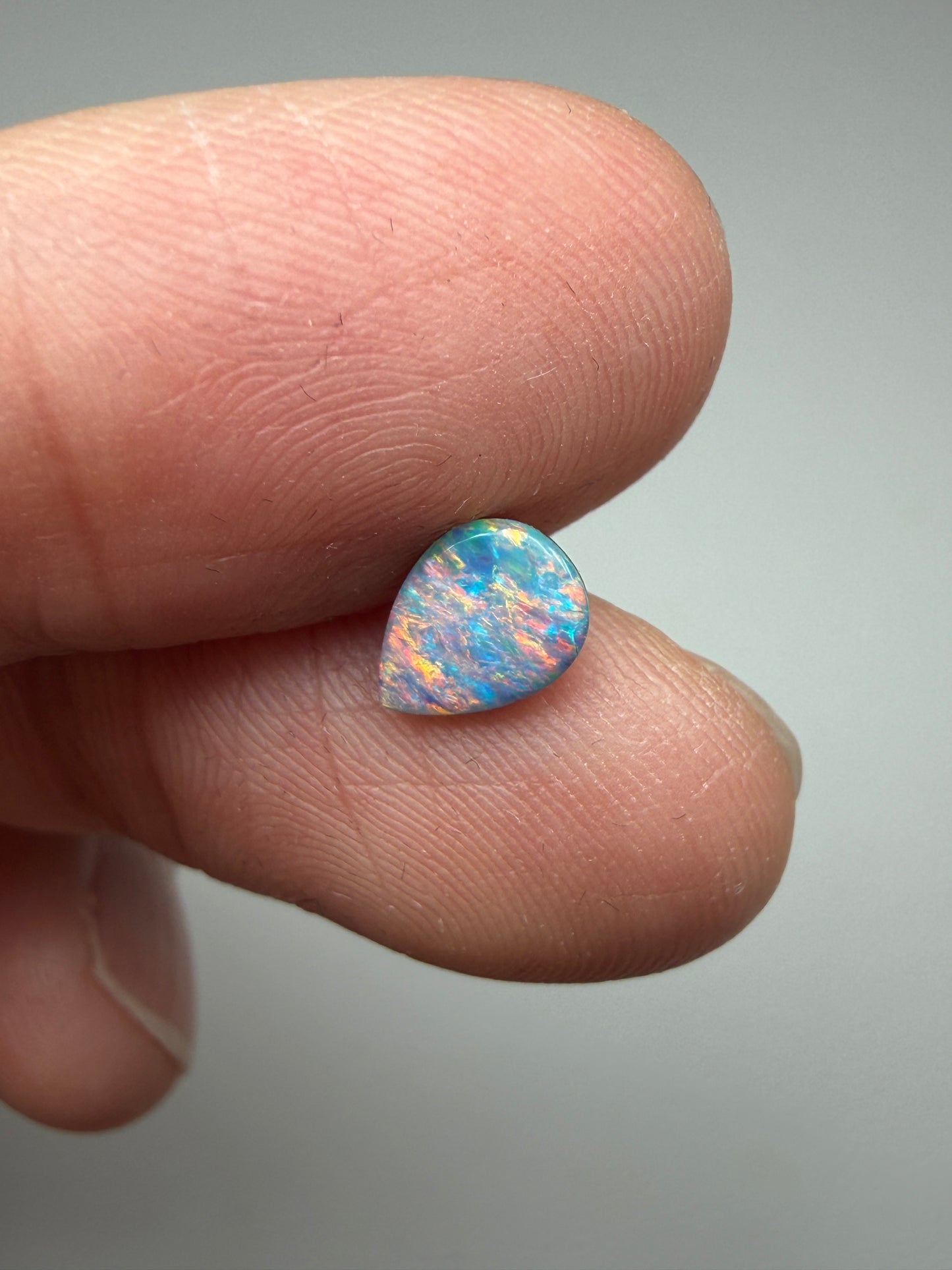 Drip Drop. Lightning Ridge Doublet Opal. 0.55 Ct
