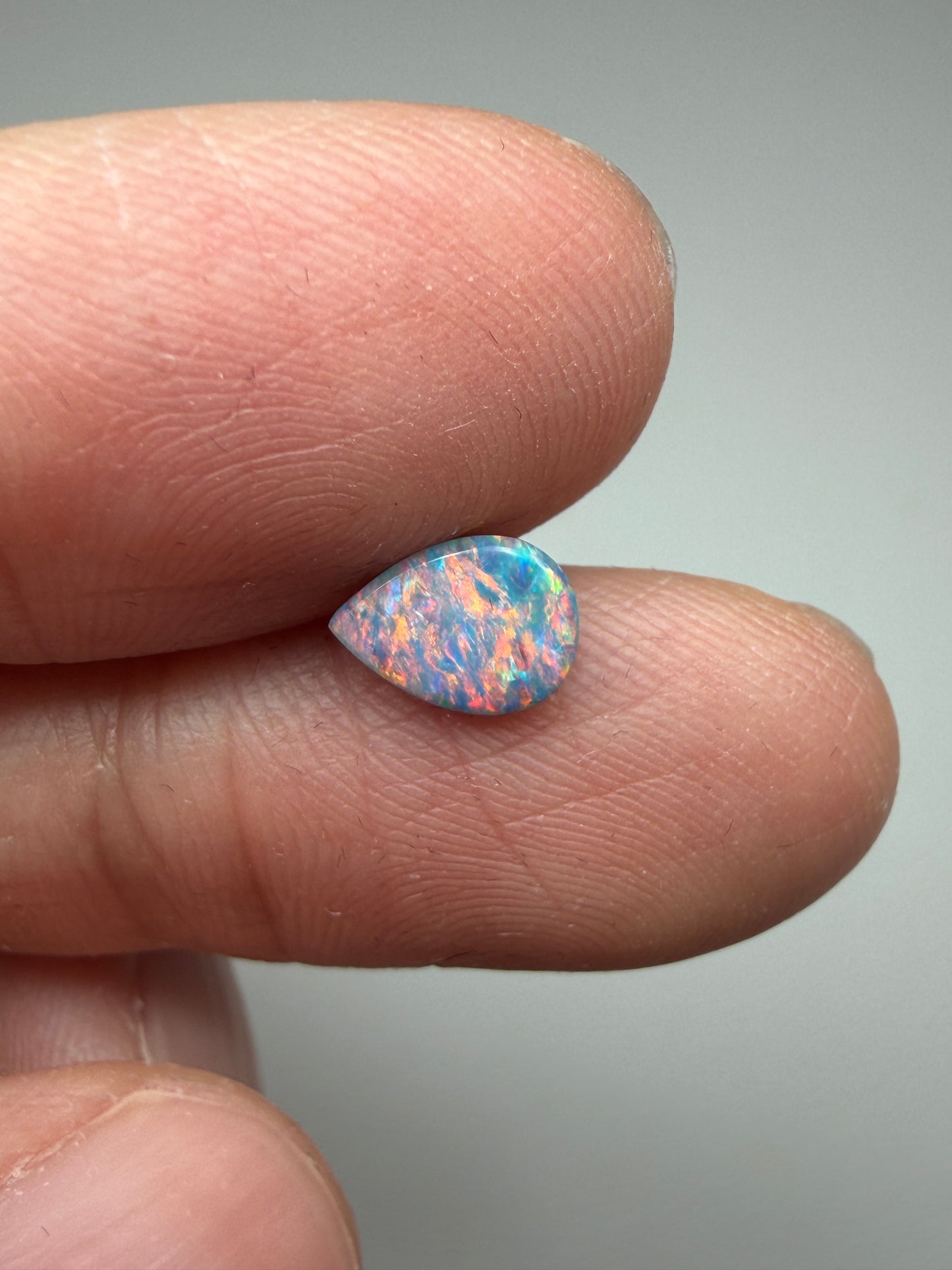 Drip Drop. Lightning Ridge Doublet Opal. 0.55 Ct