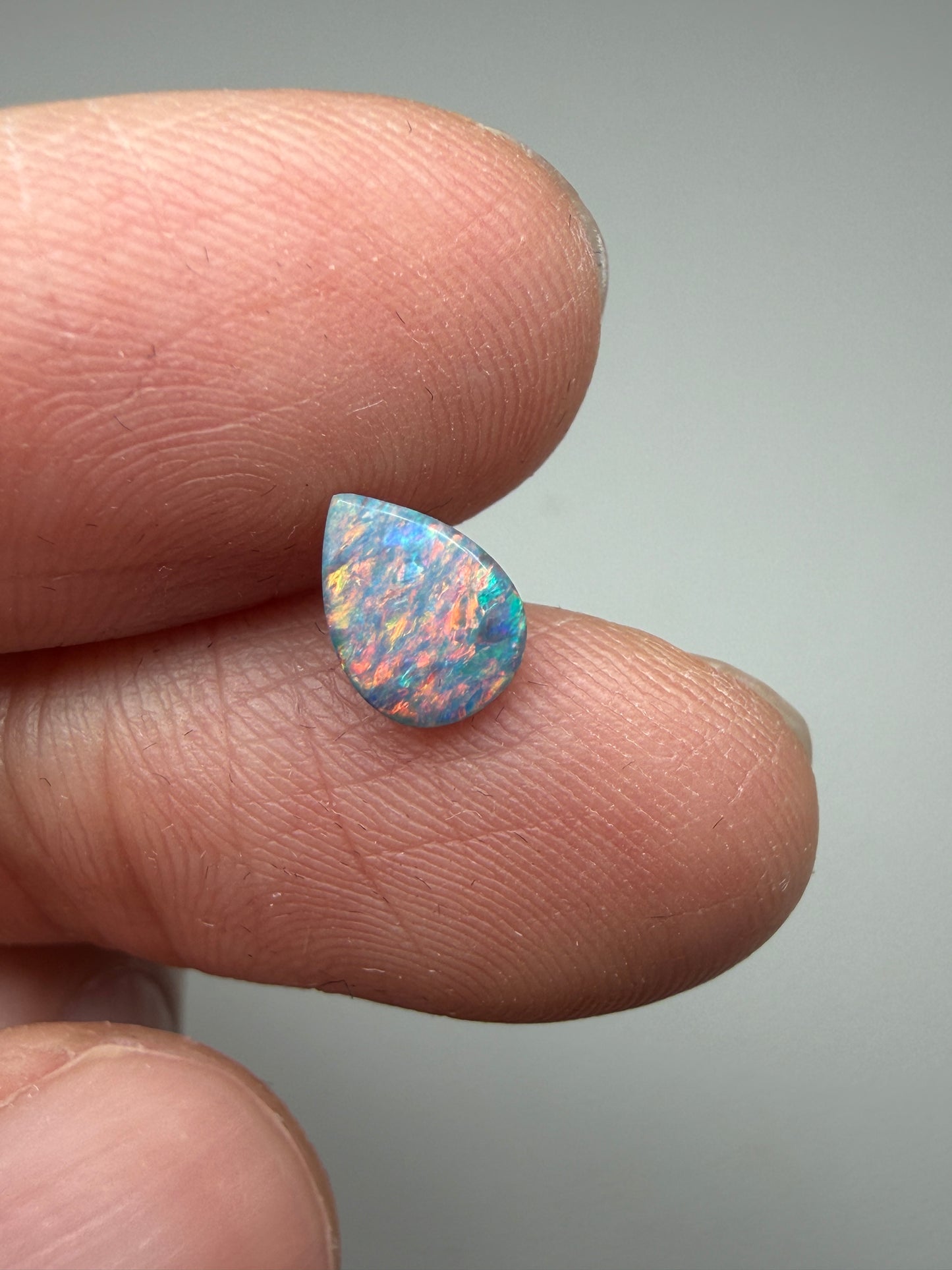 Drip Drop. Lightning Ridge Doublet Opal. 0.55 Ct