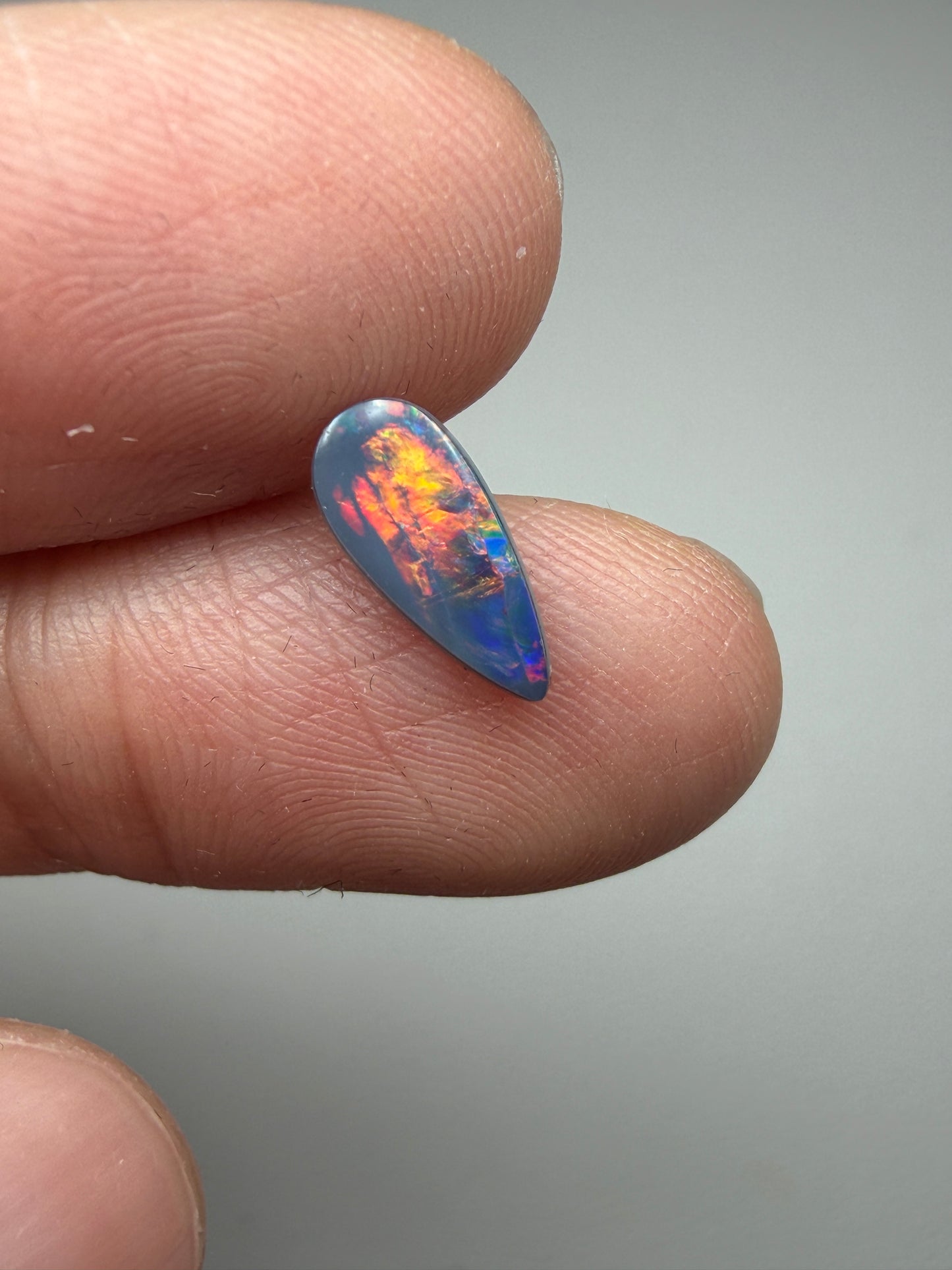 Traffic Light. Lightning Ridge Doublet Opal. 0.60 Ct