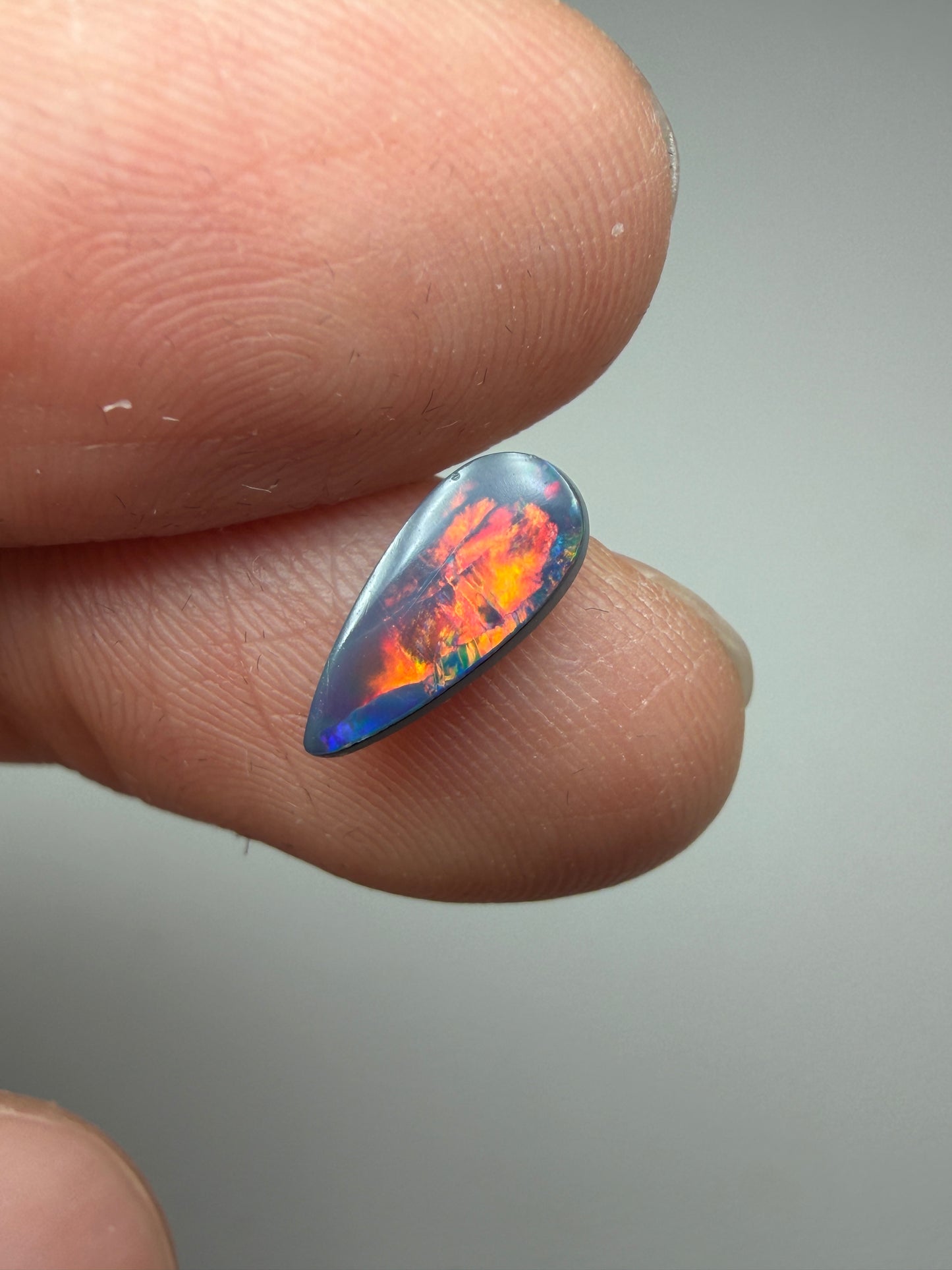 Traffic Light. Lightning Ridge Doublet Opal. 0.60 Ct
