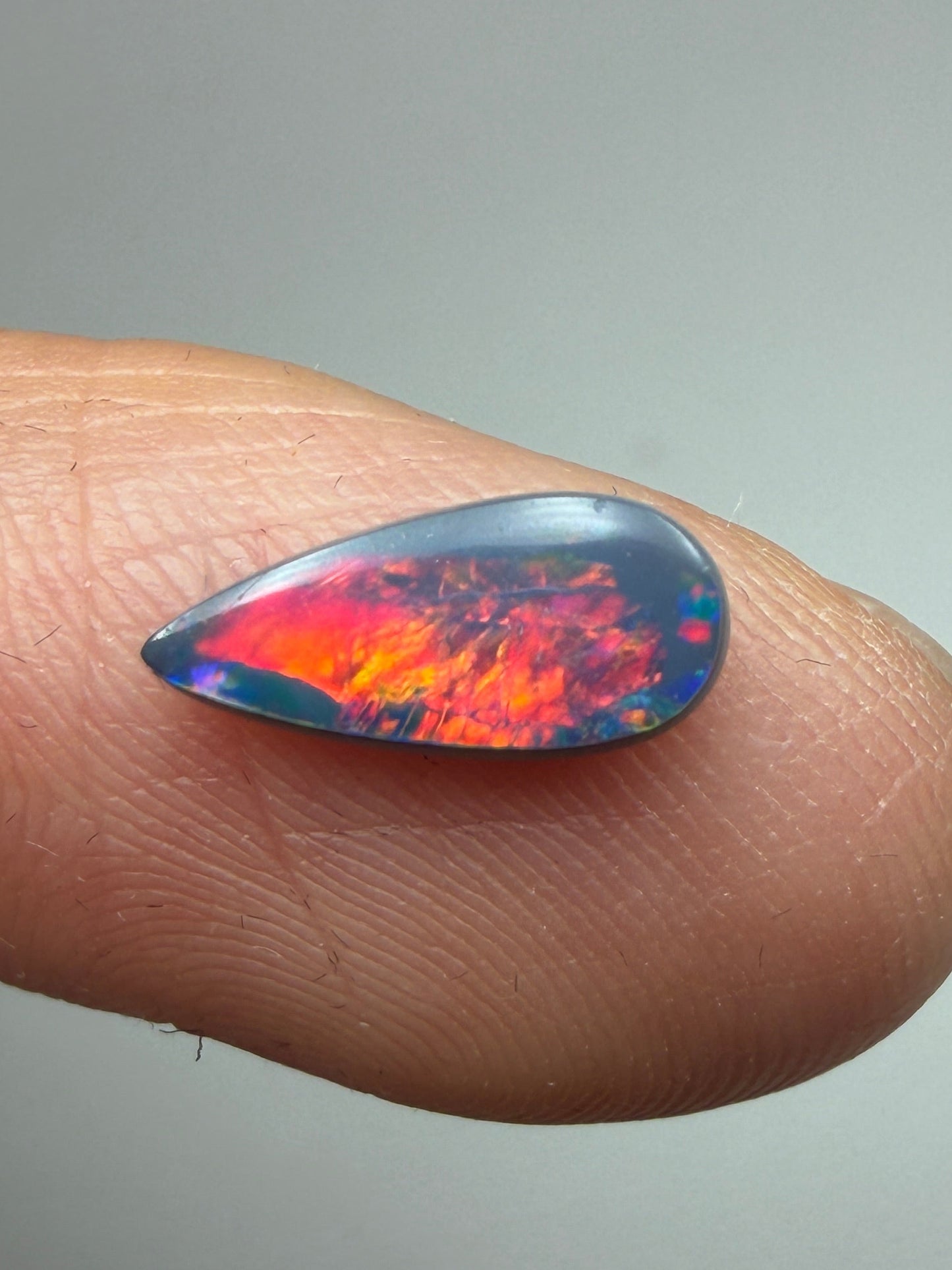 Traffic Light. Lightning Ridge Doublet Opal. 0.60 Ct