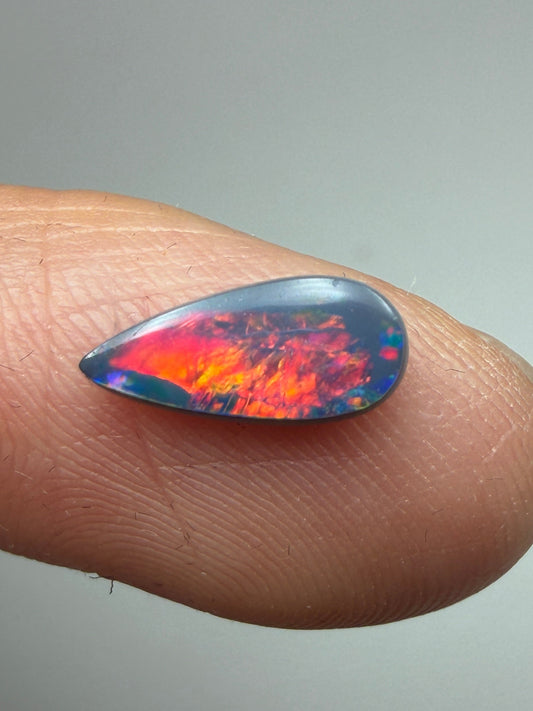 Traffic Light. Lightning Ridge Doublet Opal. 0.60 Ct