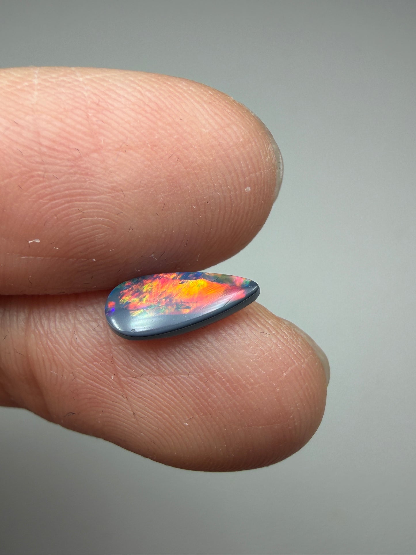 Traffic Light. Lightning Ridge Doublet Opal. 0.60 Ct