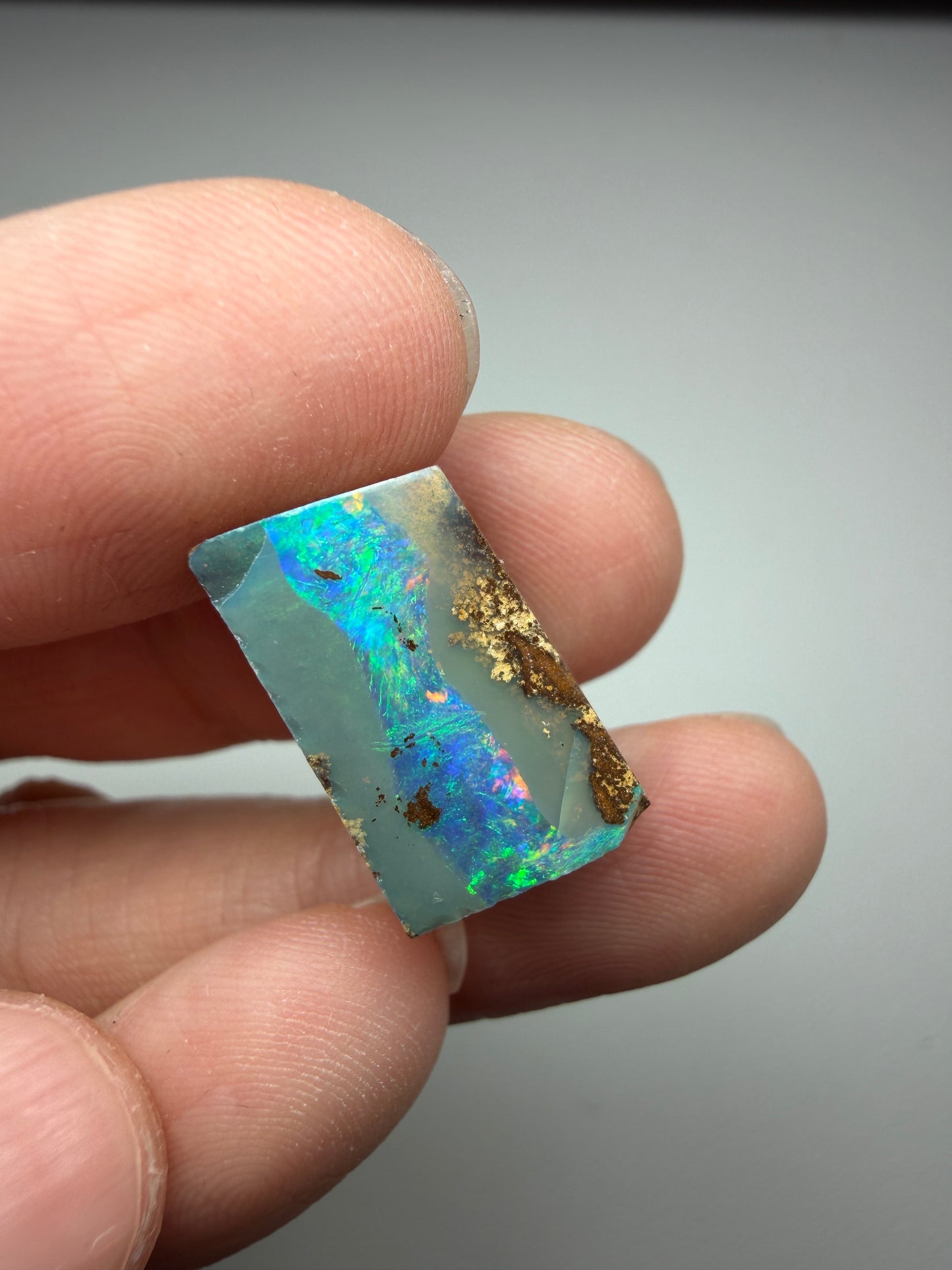 Boulder Opal Single Split Rub. 16.80 Carats