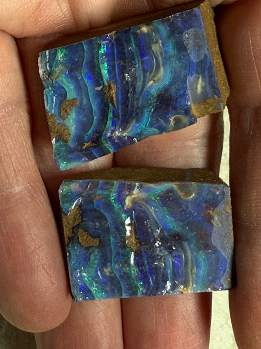 Split Pair Boulder Opal Rubs. 100 Carats