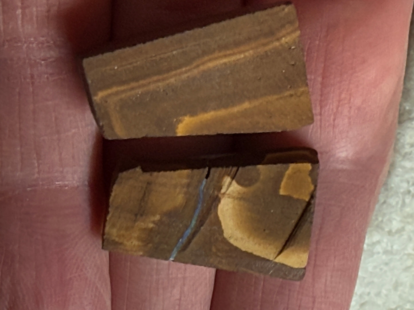 Split Pair Boulder Opal Rubs. 42 Carats