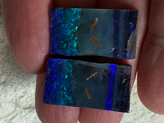 Split Pair Boulder Opal Rubs. 45 Carats