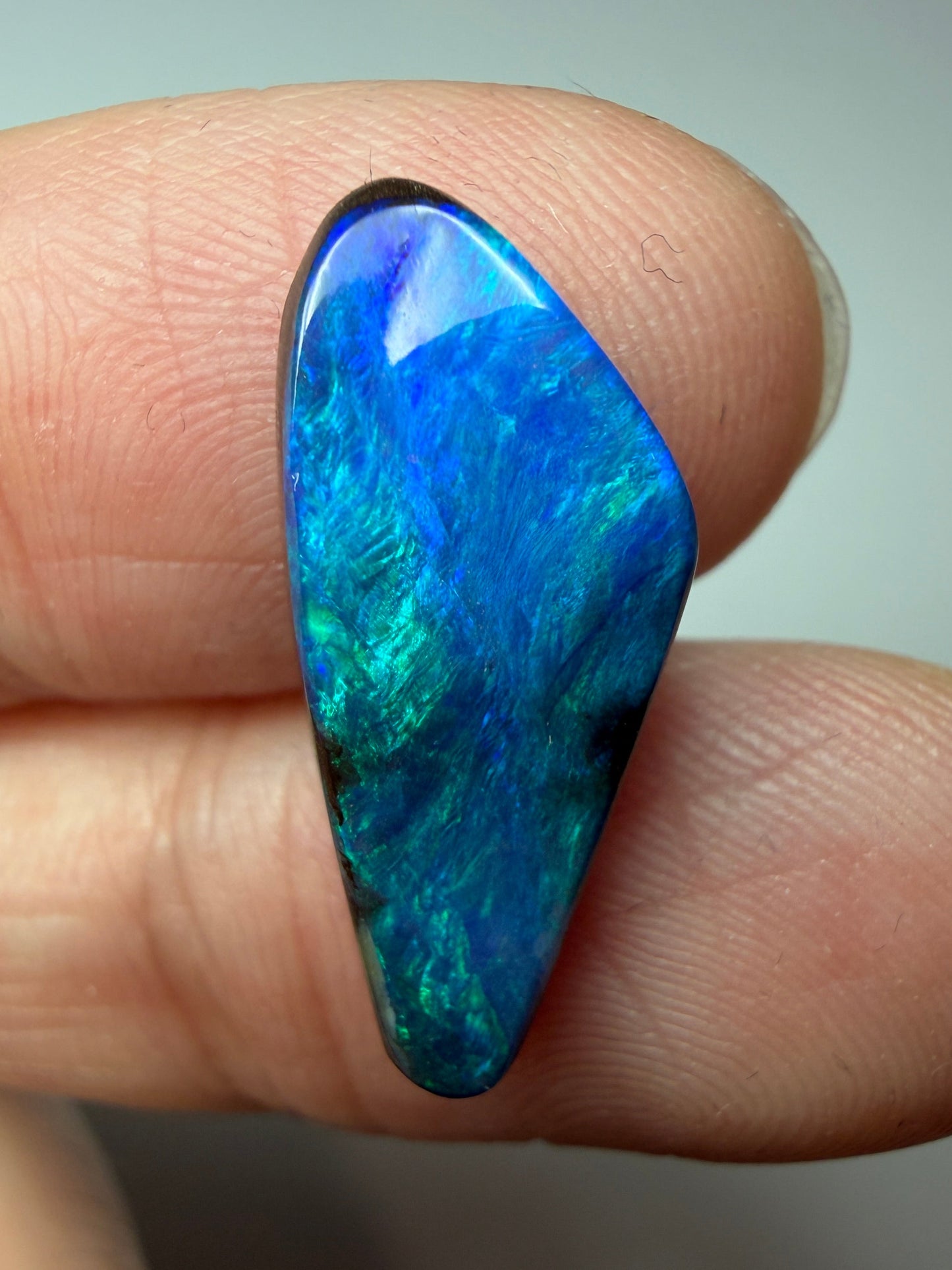 Cyan Wing. Solid Boulder Opal. 5.75 Ct