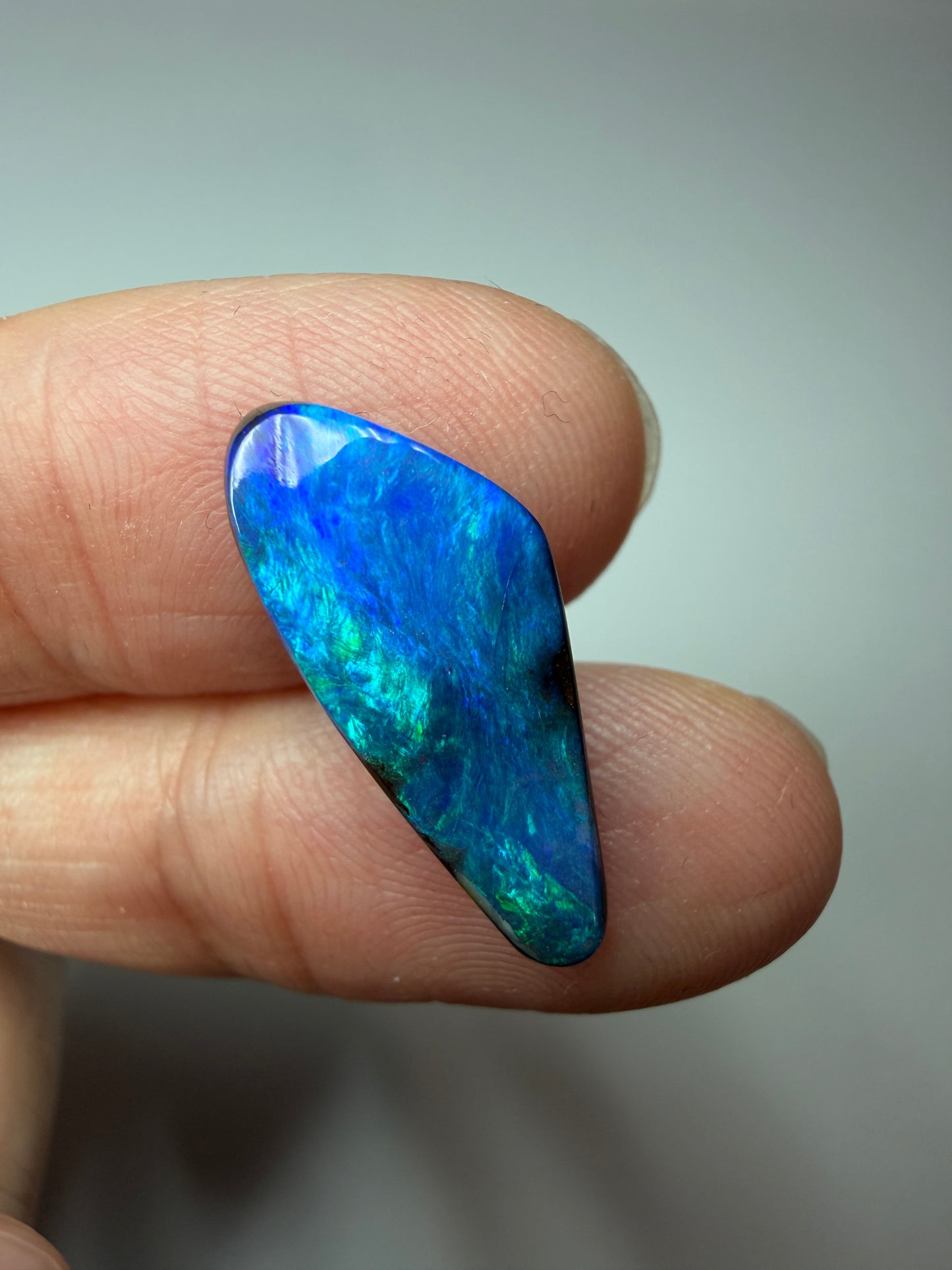 Cyan Wing. Solid Boulder Opal. 5.75 Ct
