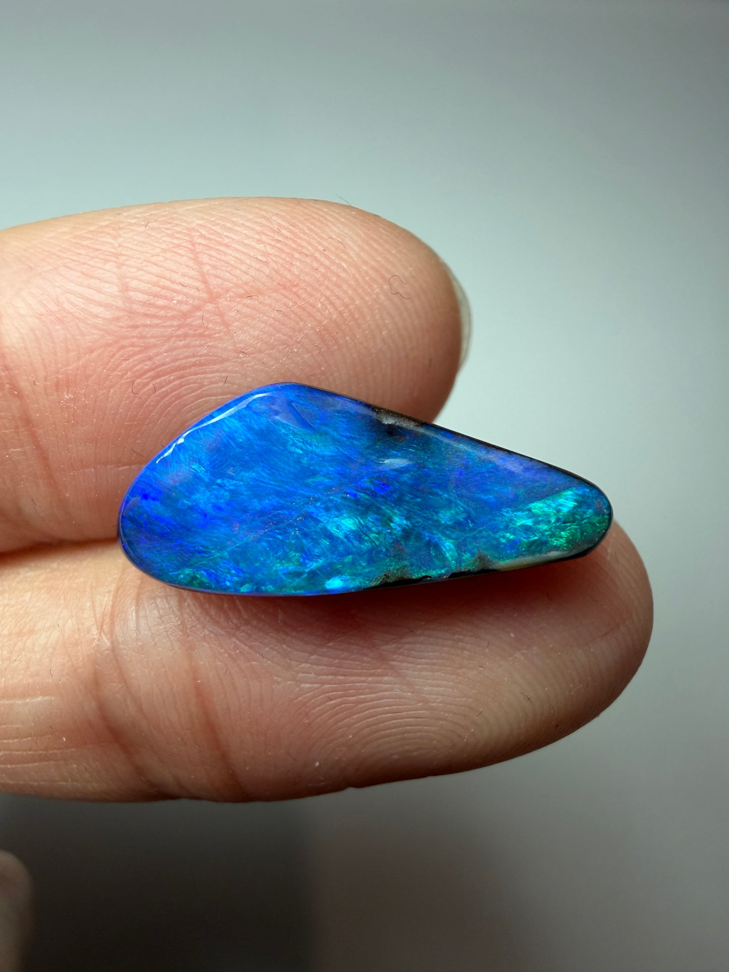 Cyan Wing. Solid Boulder Opal. 5.75 Ct