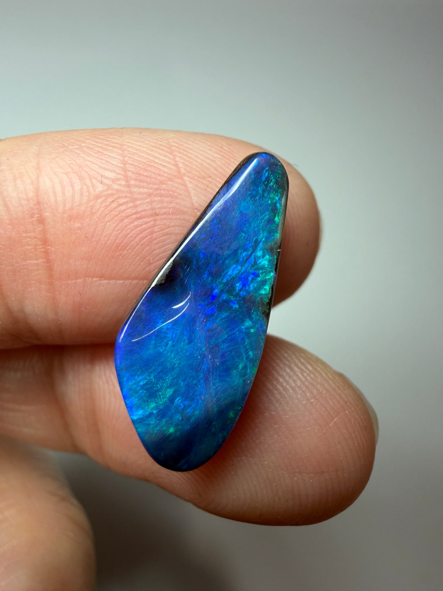 Cyan Wing. Solid Boulder Opal. 5.75 Ct