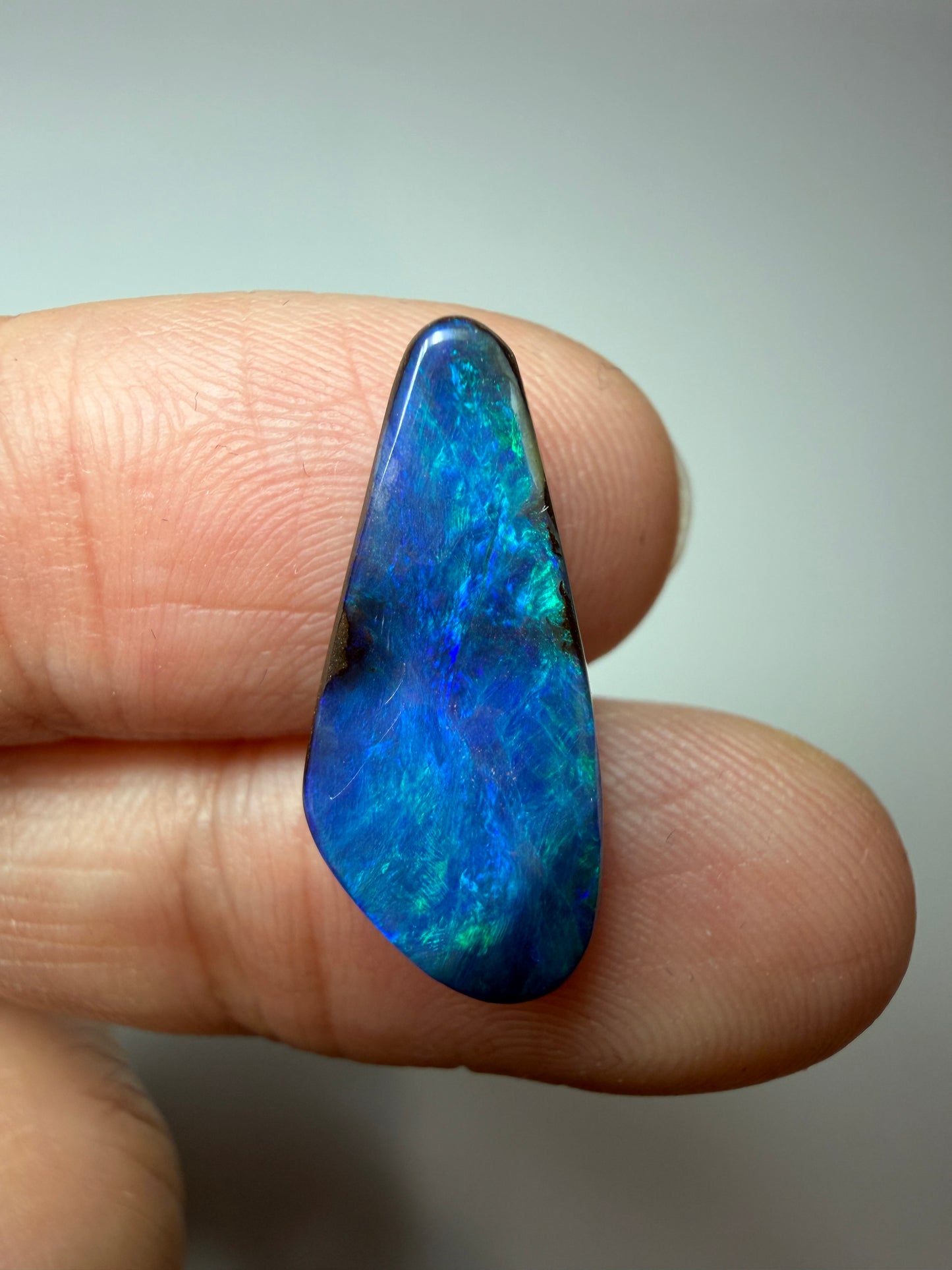 Cyan Wing. Solid Boulder Opal. 5.75 Ct