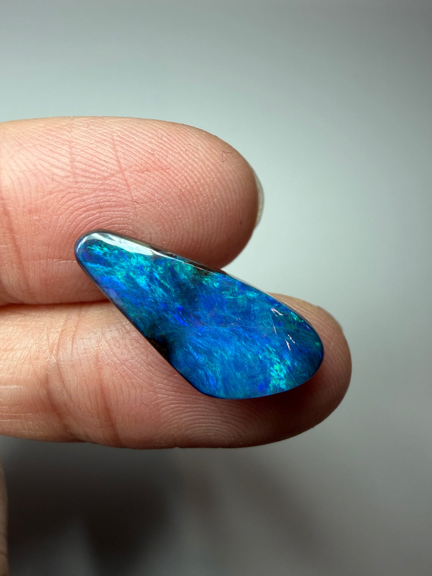 Cyan Wing. Solid Boulder Opal. 5.75 Ct