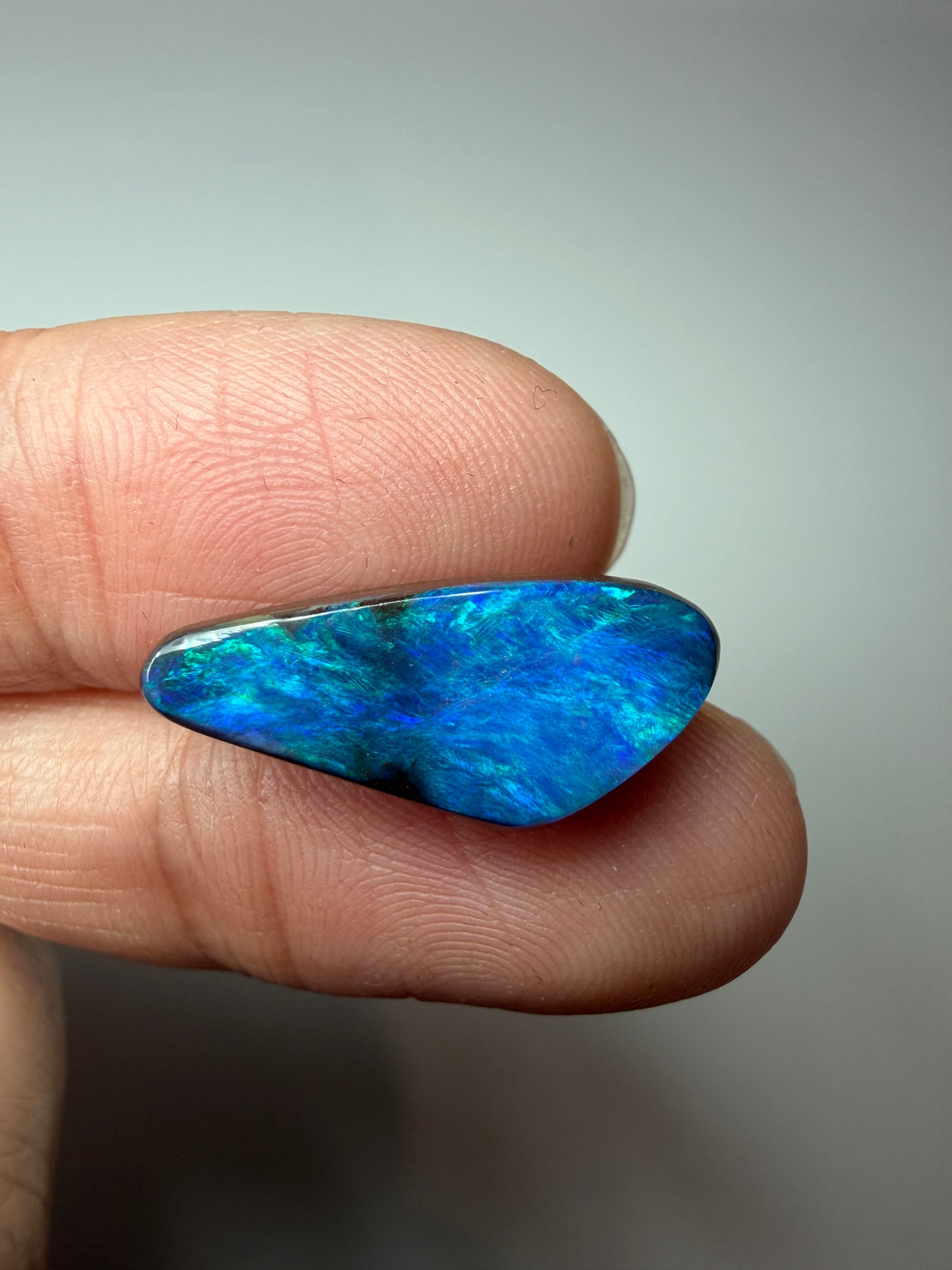 Cyan Wing. Solid Boulder Opal. 5.75 Ct
