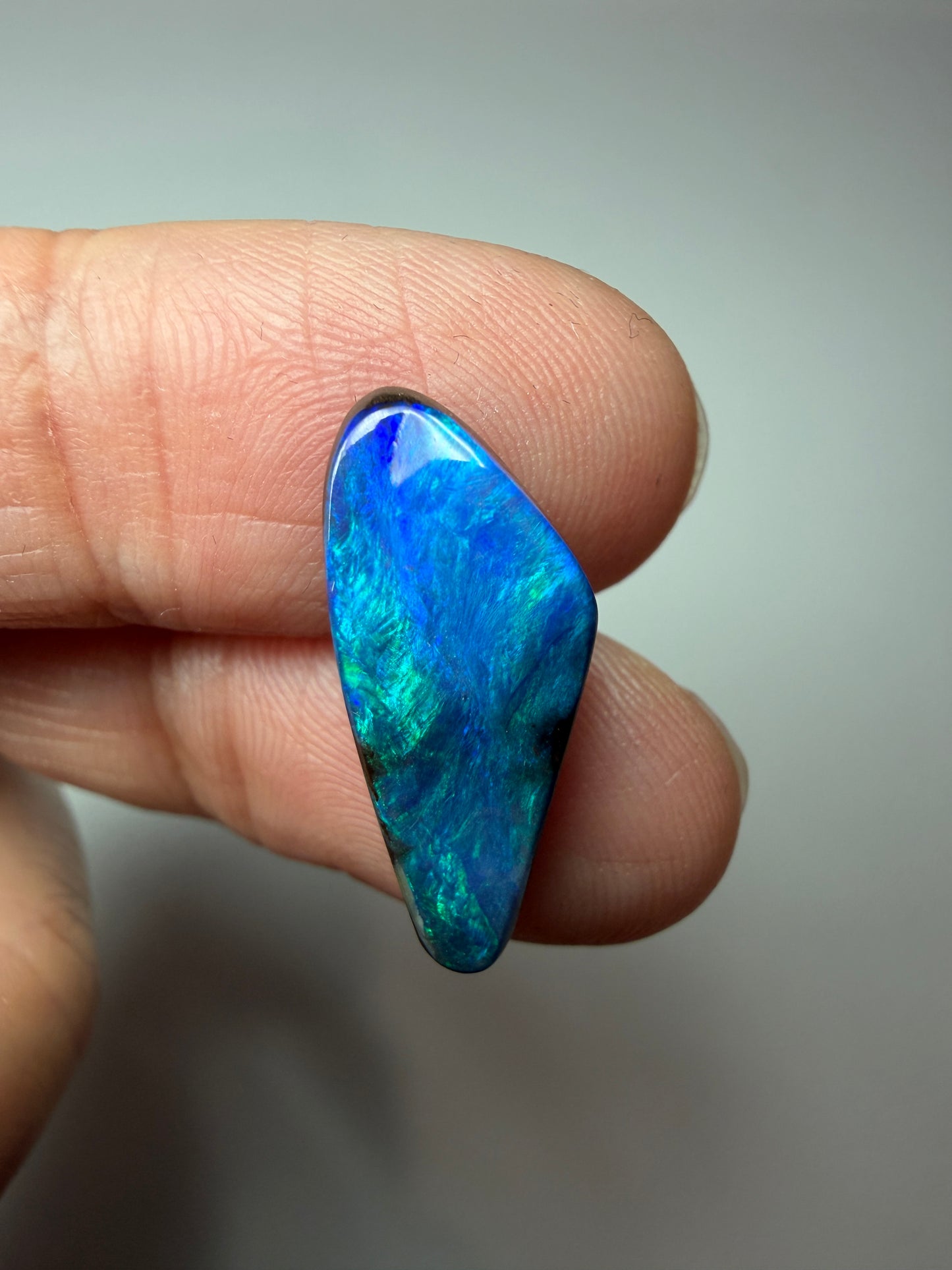 Cyan Wing. Solid Boulder Opal. 5.75 Ct