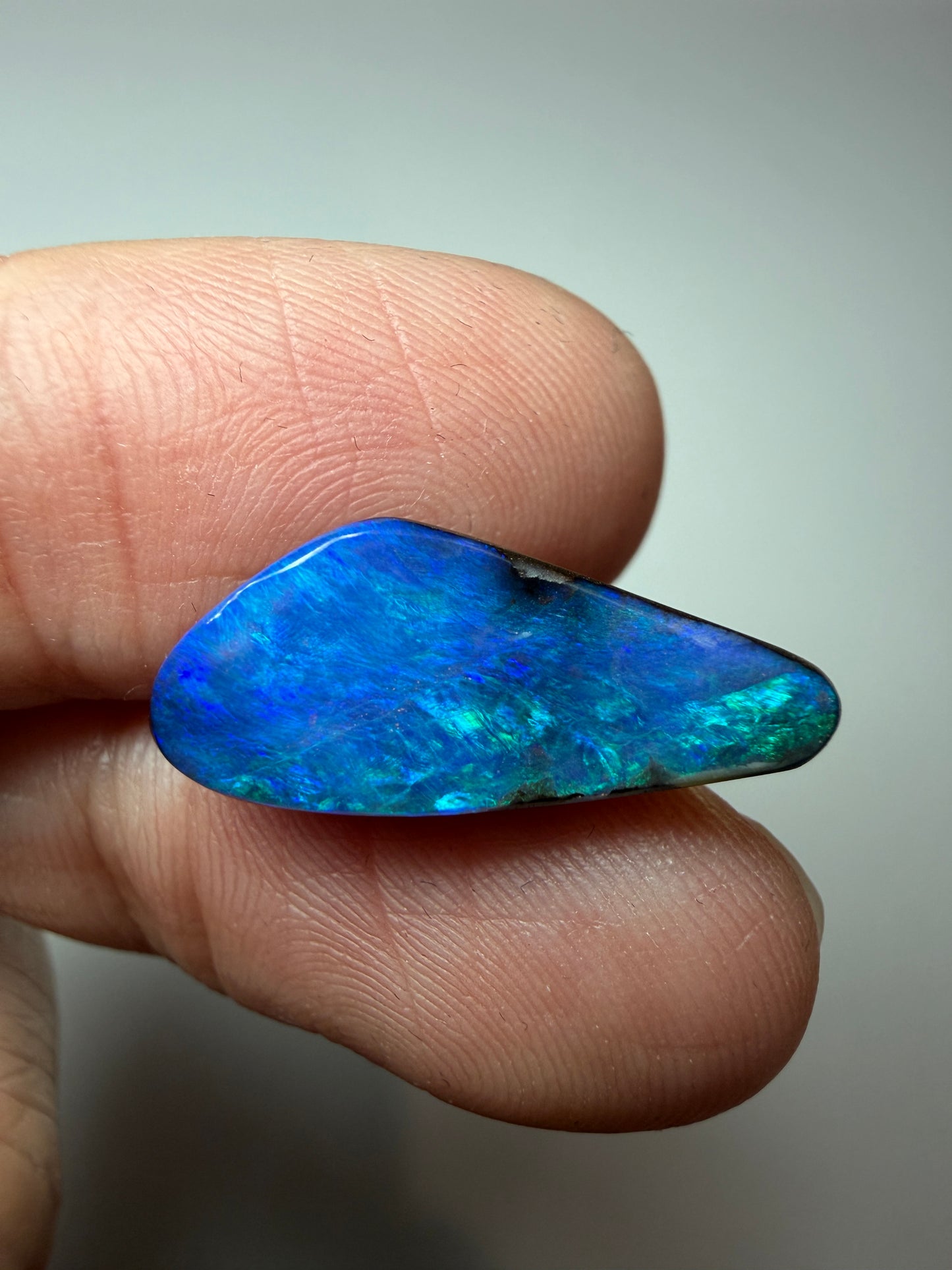 Cyan Wing. Solid Boulder Opal. 5.75 Ct