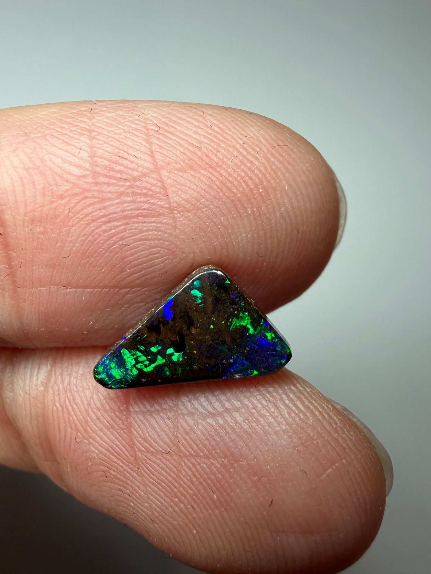 Matrix Triangle. Solid Boulder Opal. 1.65 Ct