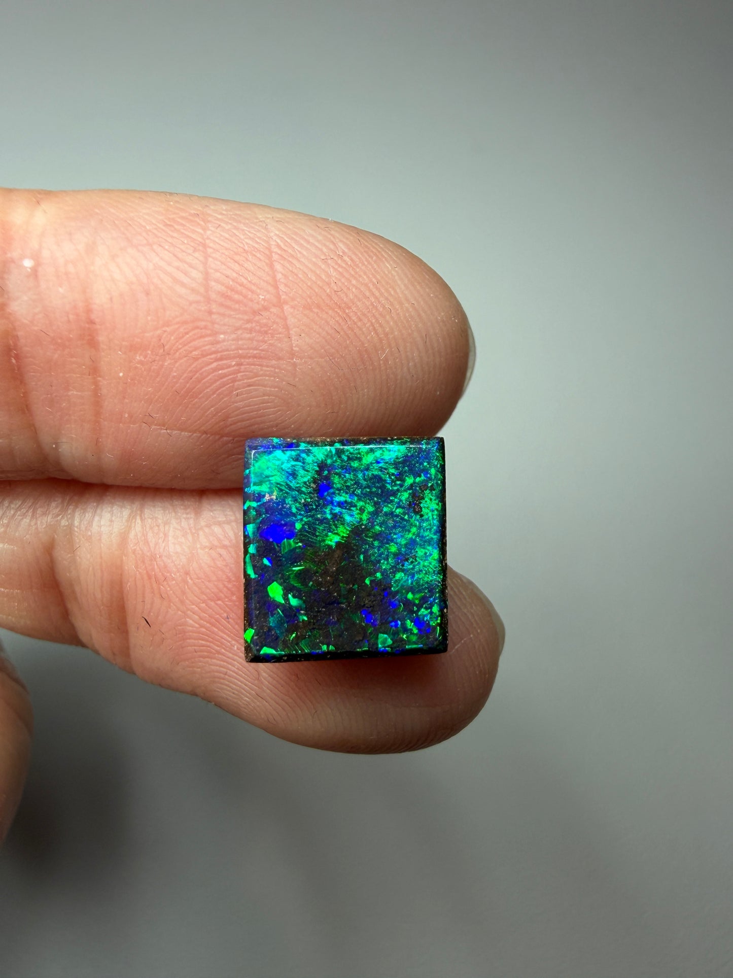 Matrix Squares. Solid Boulder Opal Pair. 9.00 Ct