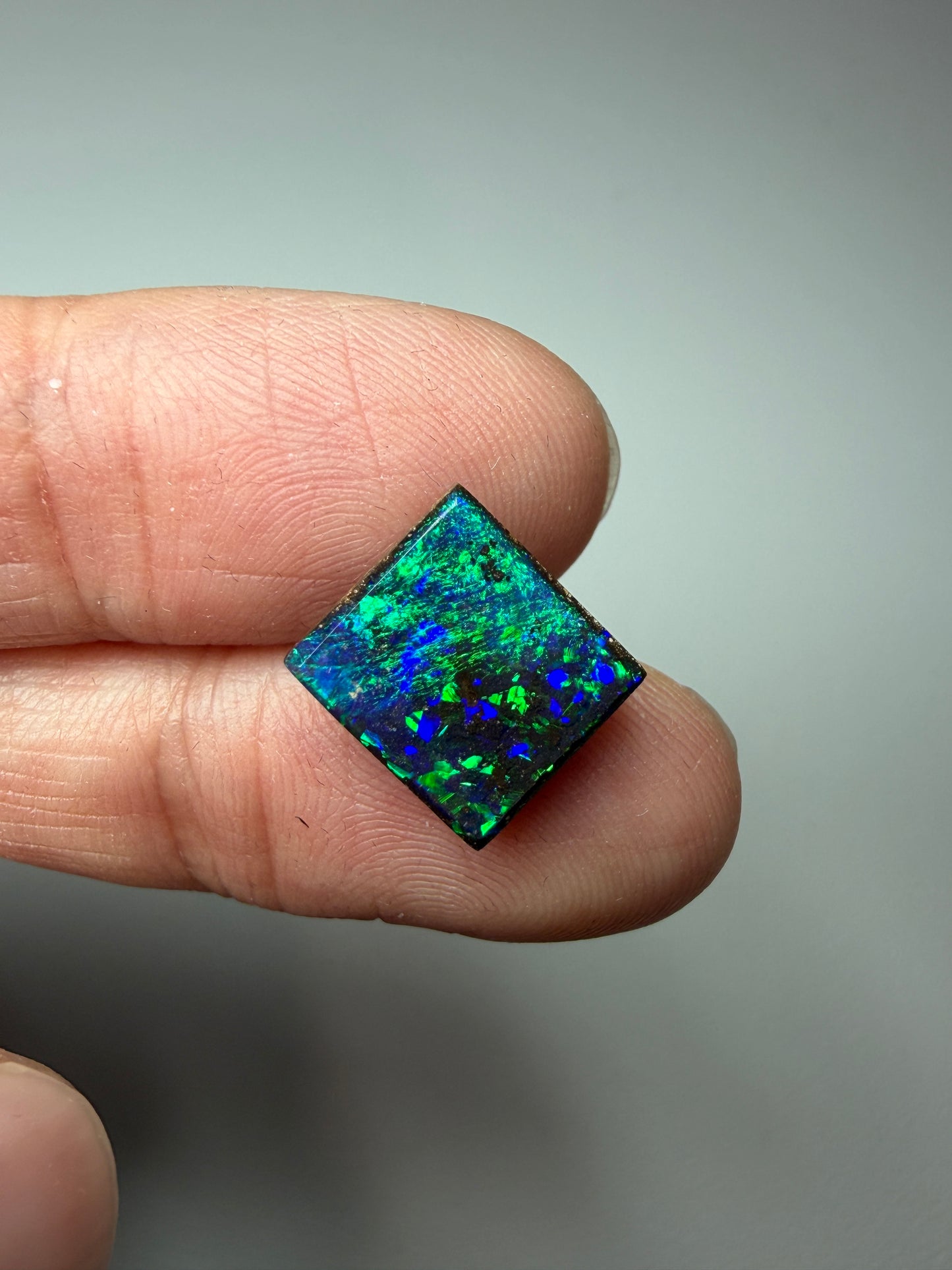 Matrix Squares. Solid Boulder Opal Pair. 9.00 Ct