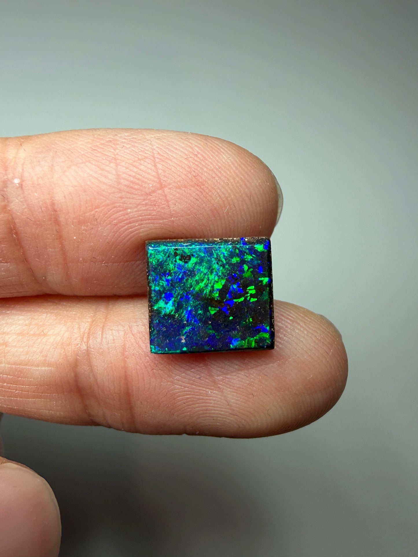 Matrix Squares. Solid Boulder Opal Pair. 9.00 Ct