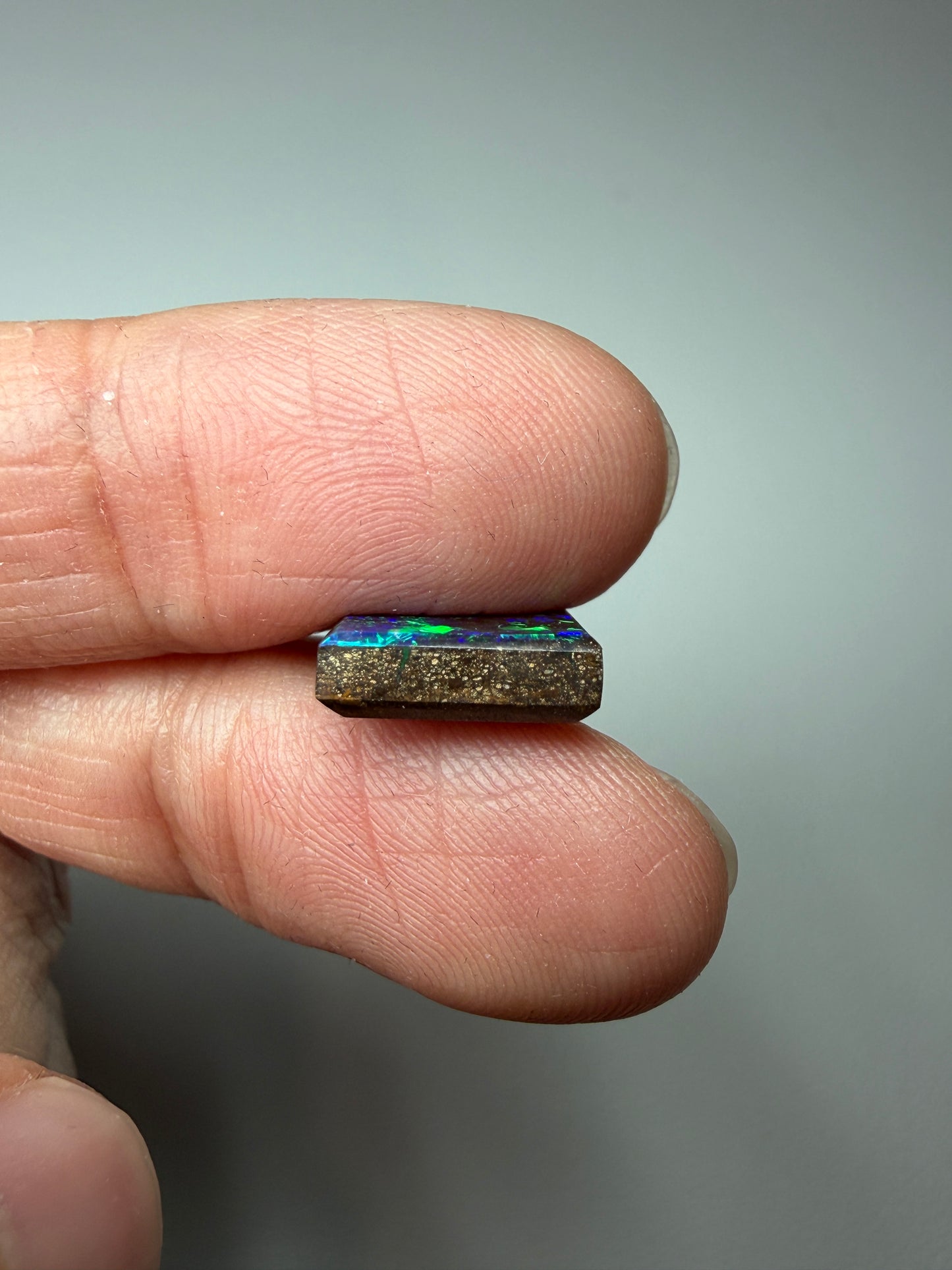 Matrix Squares. Solid Boulder Opal Pair. 9.00 Ct