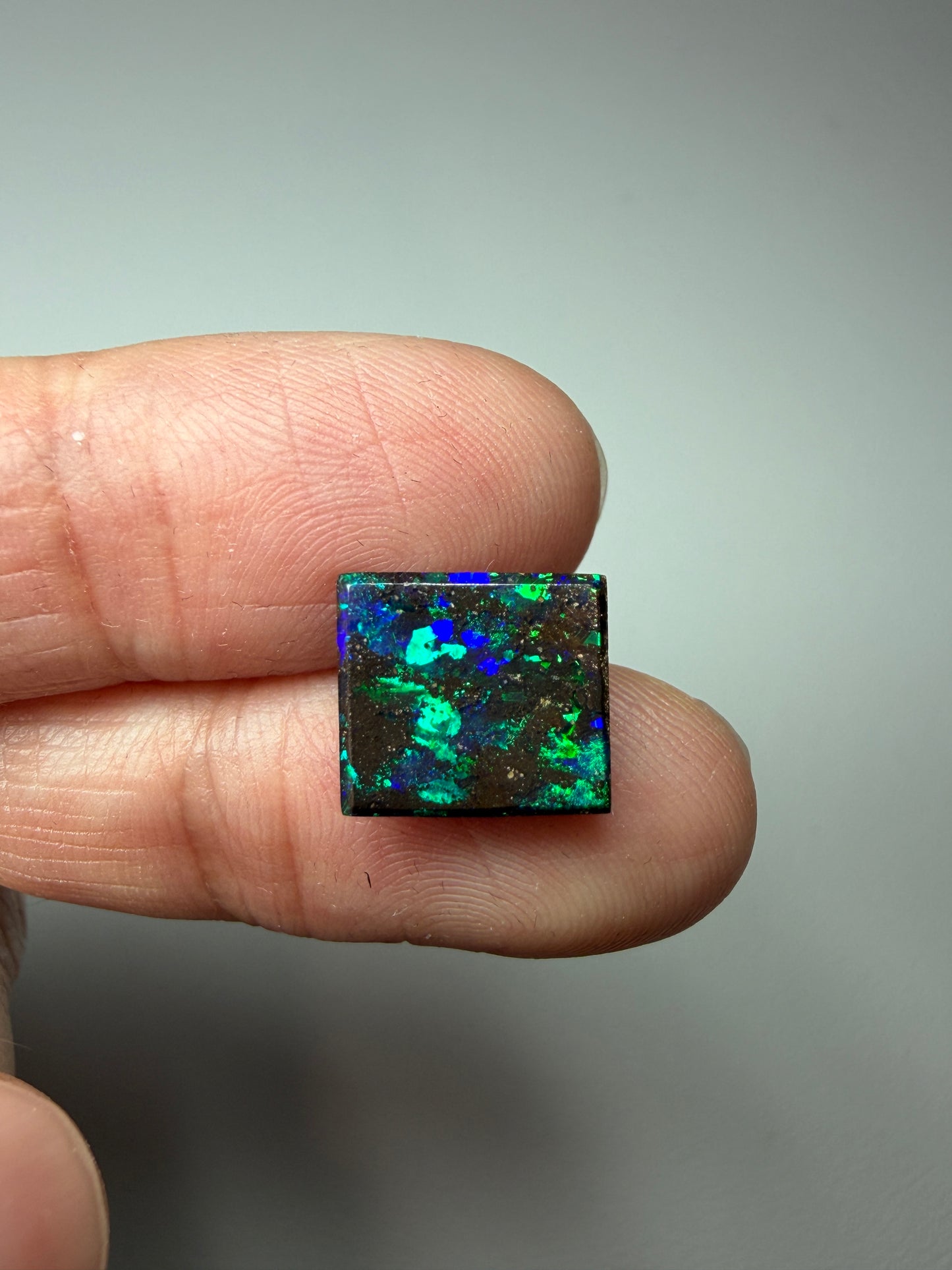 Matrix Squares. Solid Boulder Opal Pair. 9.00 Ct