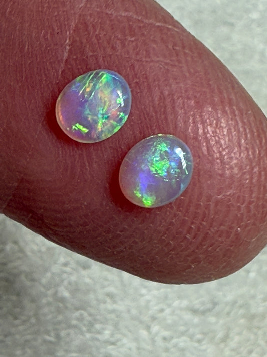 Low Price. Lightning Ridge Crystal Opal Pair. 0.45 Ct