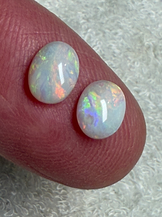 Pastel Perfect. Lightning Ridge Opal Pair. 2.22 Ct