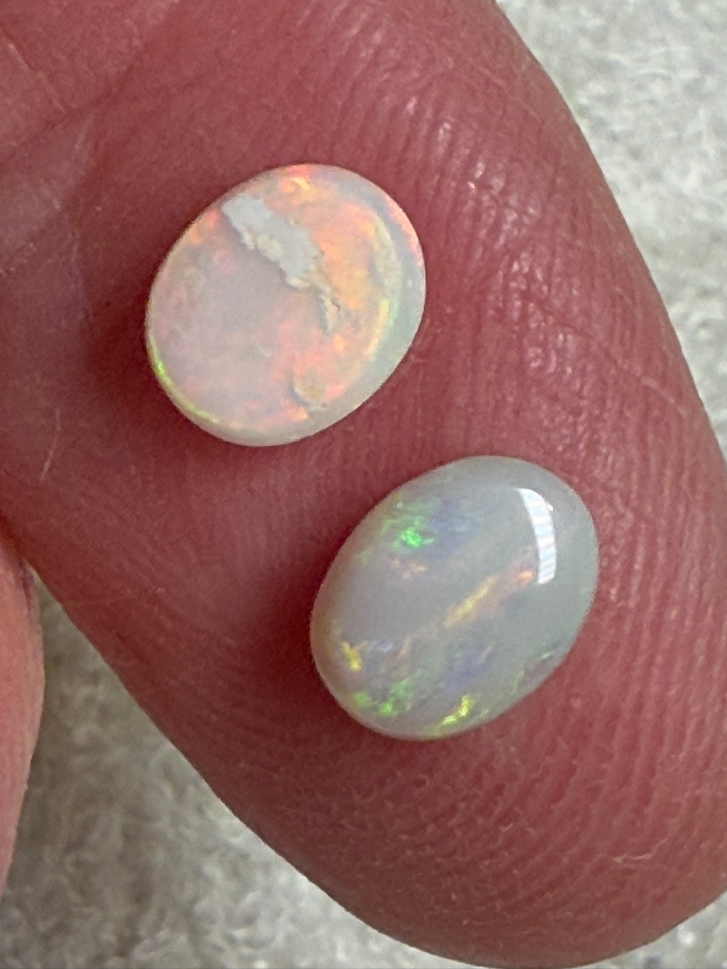 Pastel Perfect. Lightning Ridge Opal Pair. 2.22 Ct