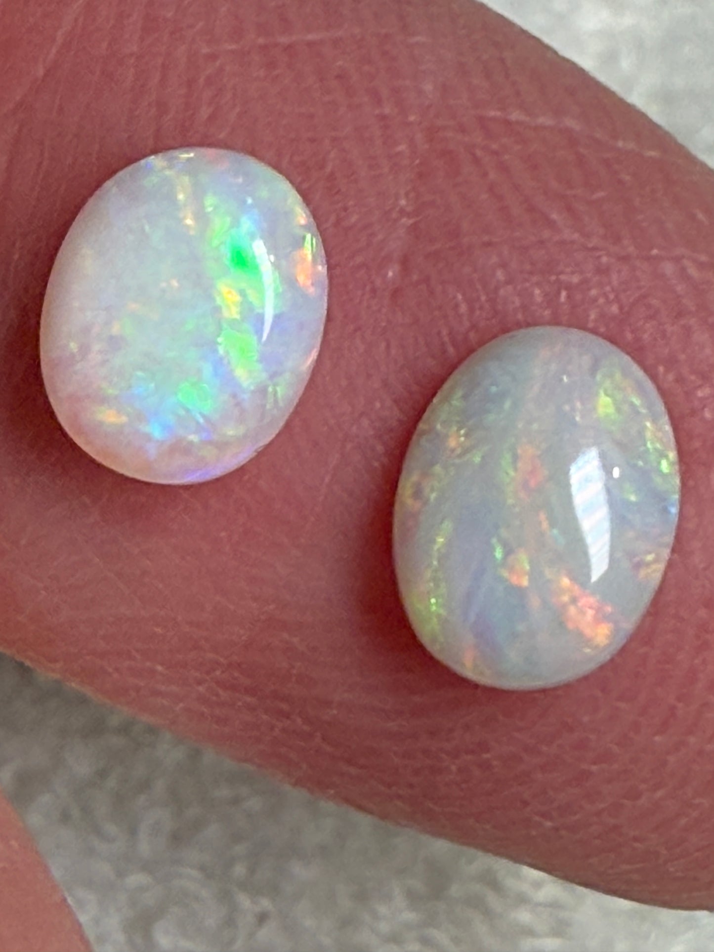 Pastel Perfect. Lightning Ridge Opal Pair. 2.22 Ct