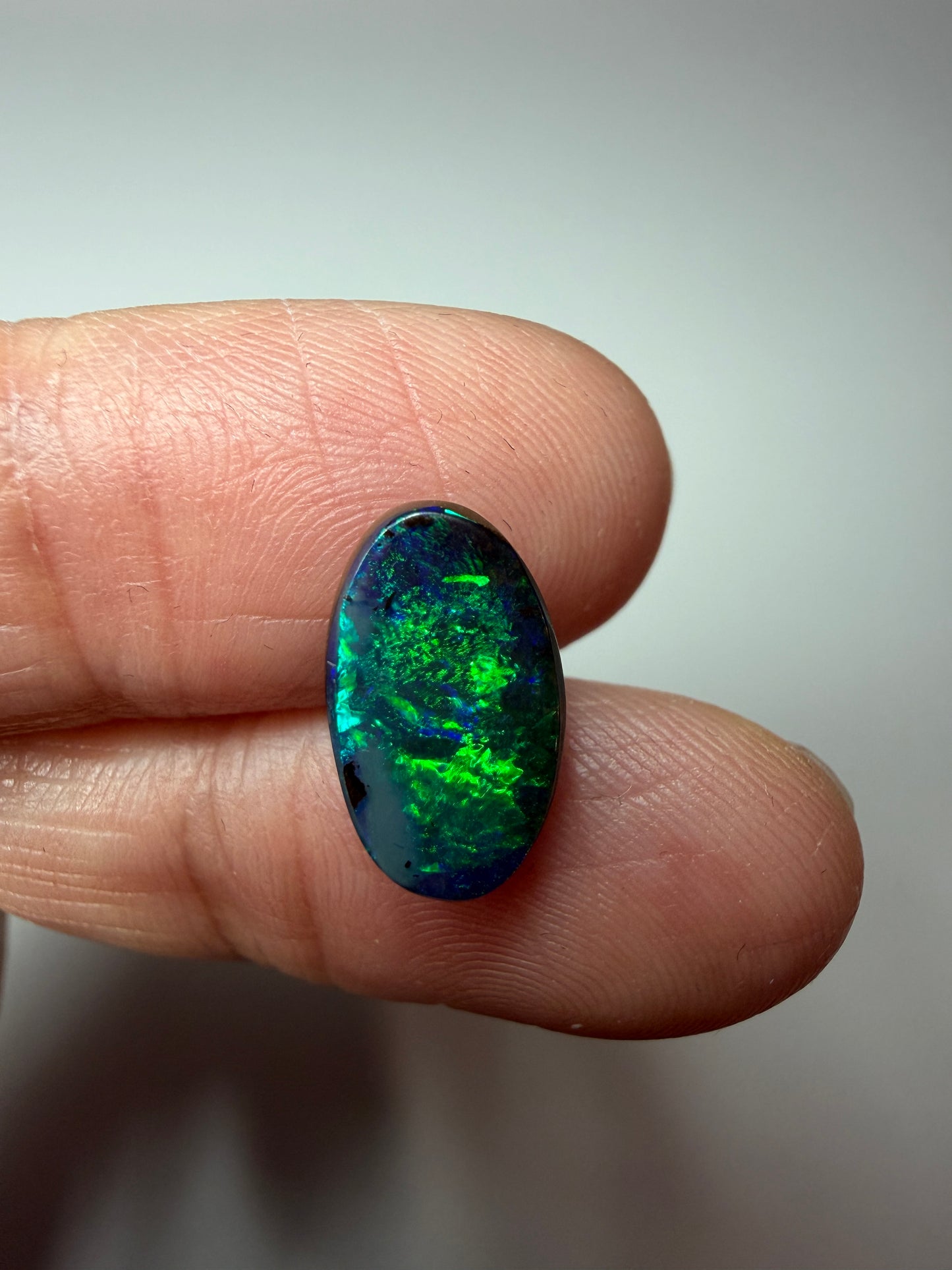 Flickering Fields. Solid Boulder Opal. 3.15 Ct