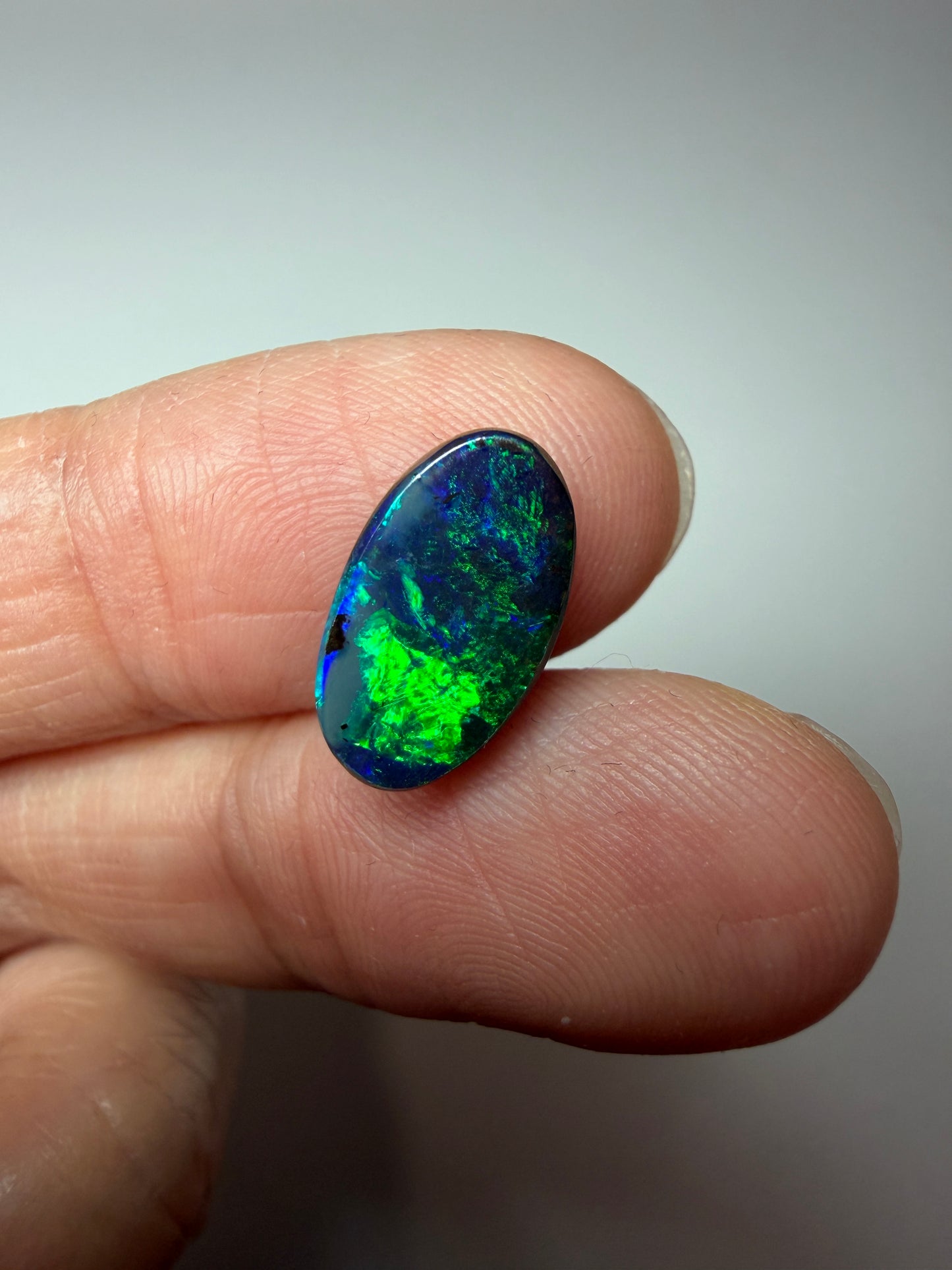 Flickering Fields. Solid Boulder Opal. 3.15 Ct