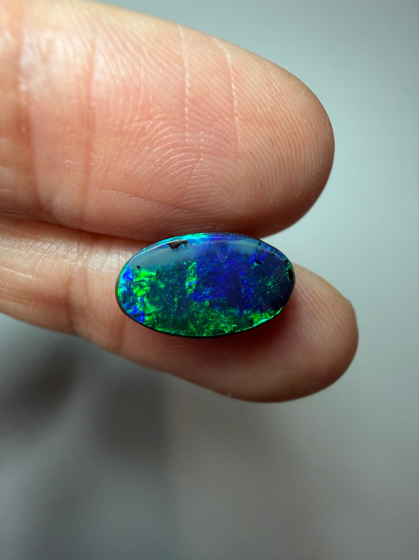 Flickering Fields. Solid Boulder Opal. 3.15 Ct