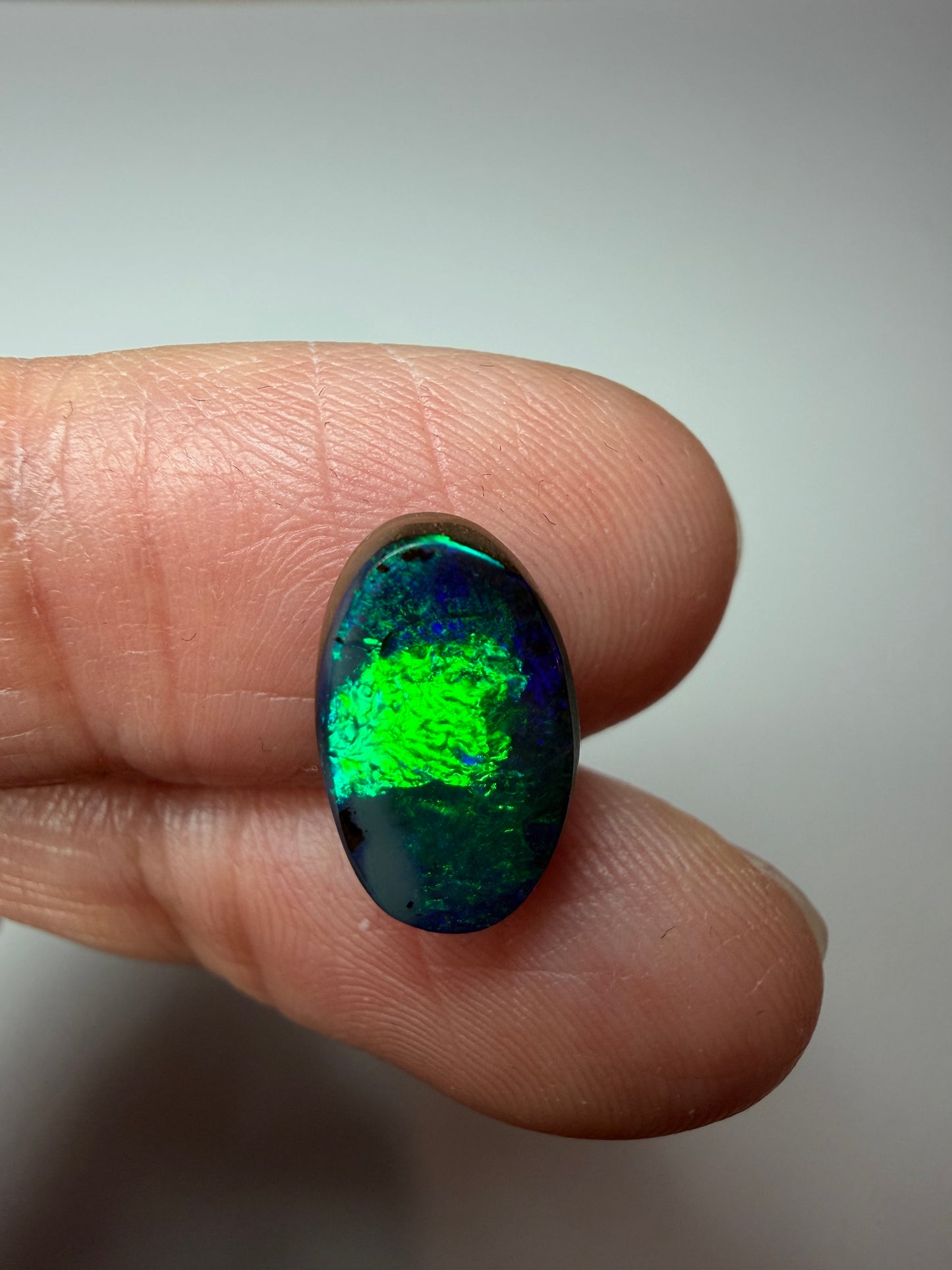 Flickering Fields. Solid Boulder Opal. 3.15 Ct