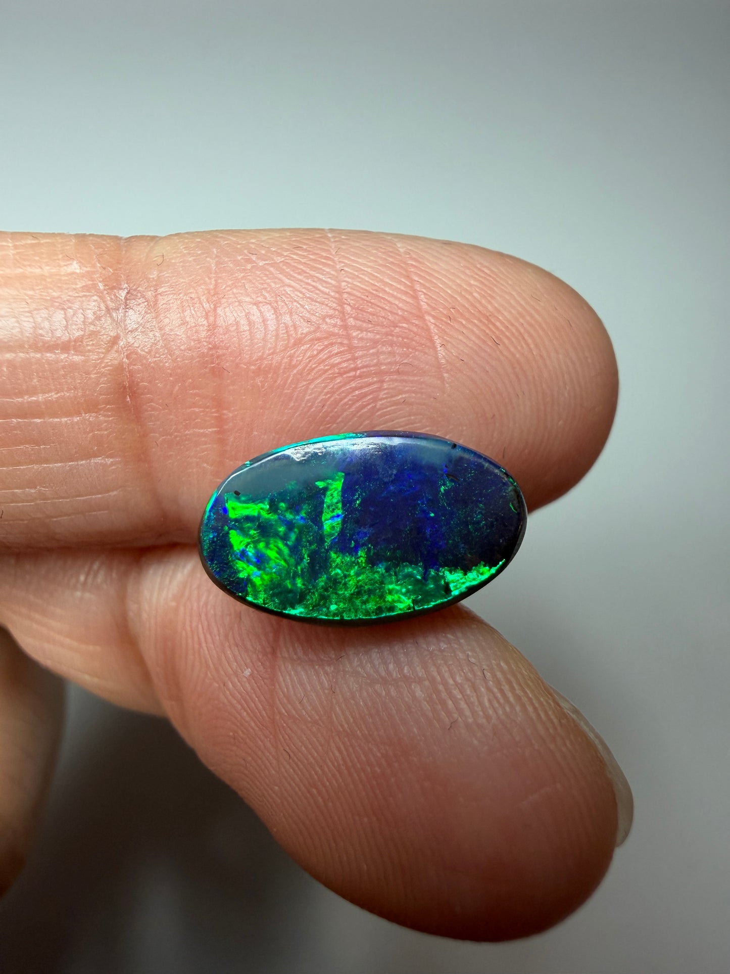 Flickering Fields. Solid Boulder Opal. 3.15 Ct