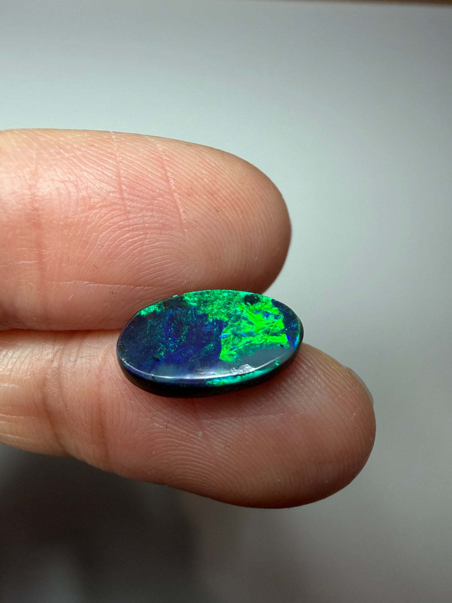Flickering Fields. Solid Boulder Opal. 3.15 Ct